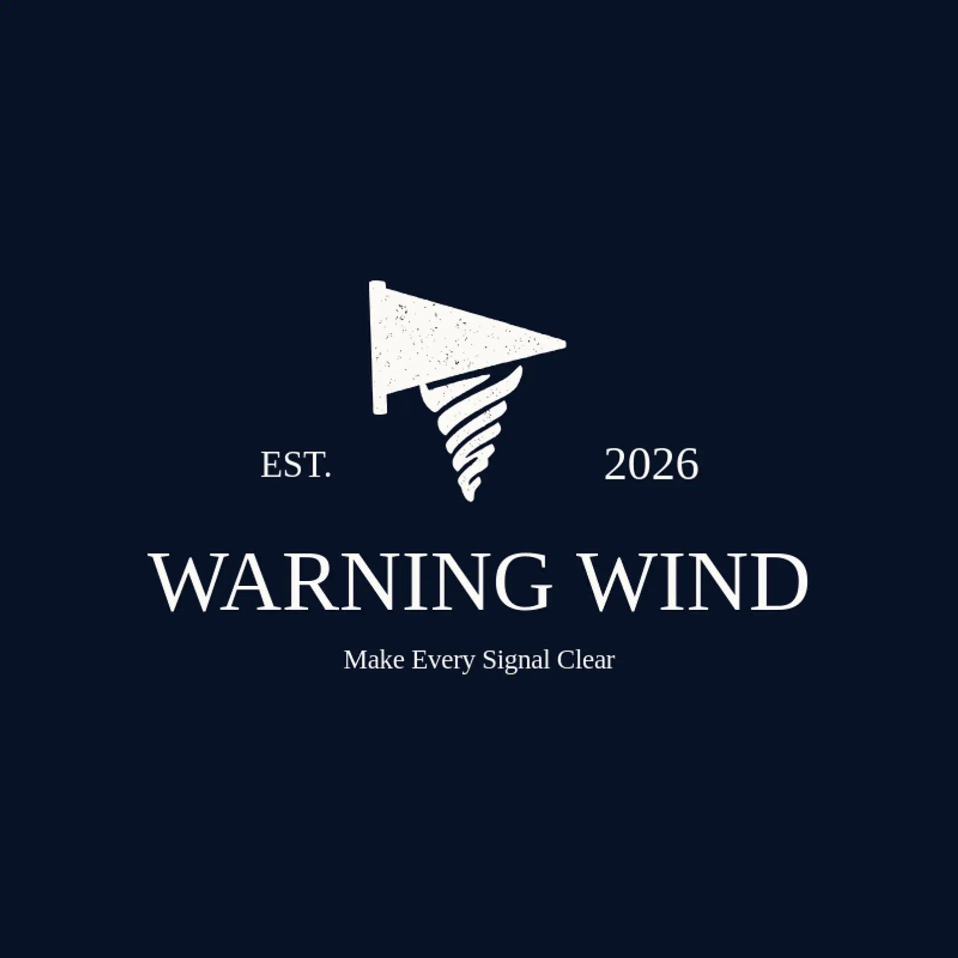 Warning Wind logo for tornado