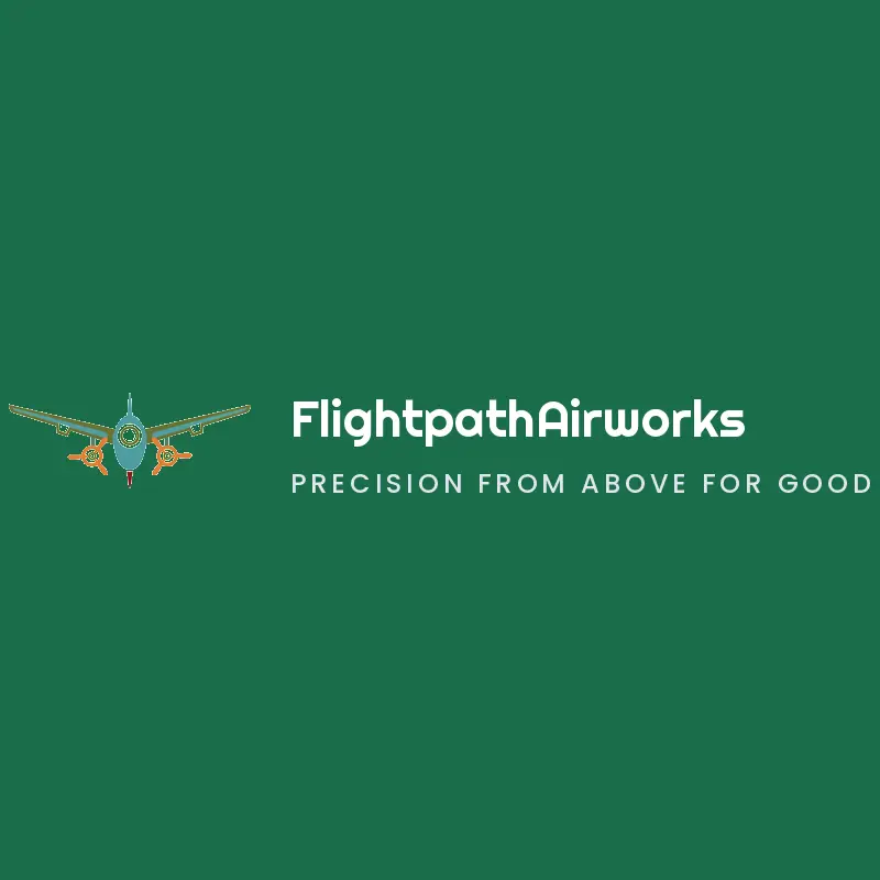 Retro winged drone silhouette logo for FlightpathAirworks