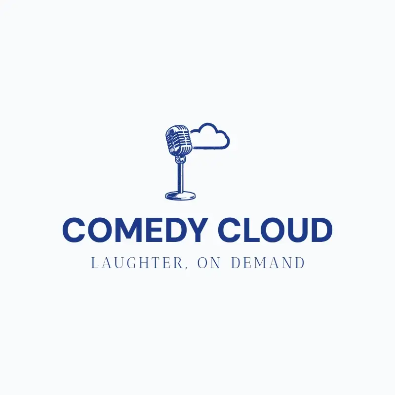 The stage name Comedy Cloud as a branded logo with a single color icon