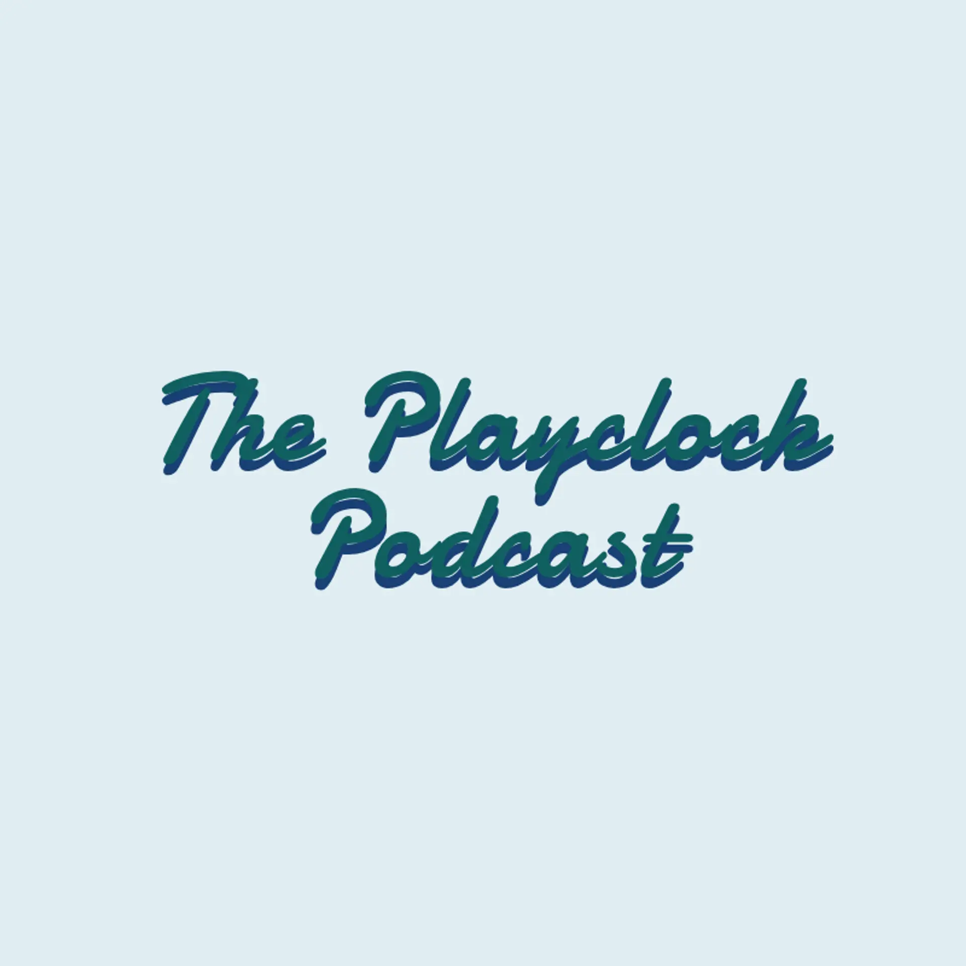 The PlayClock Podcast logo for sports podcast