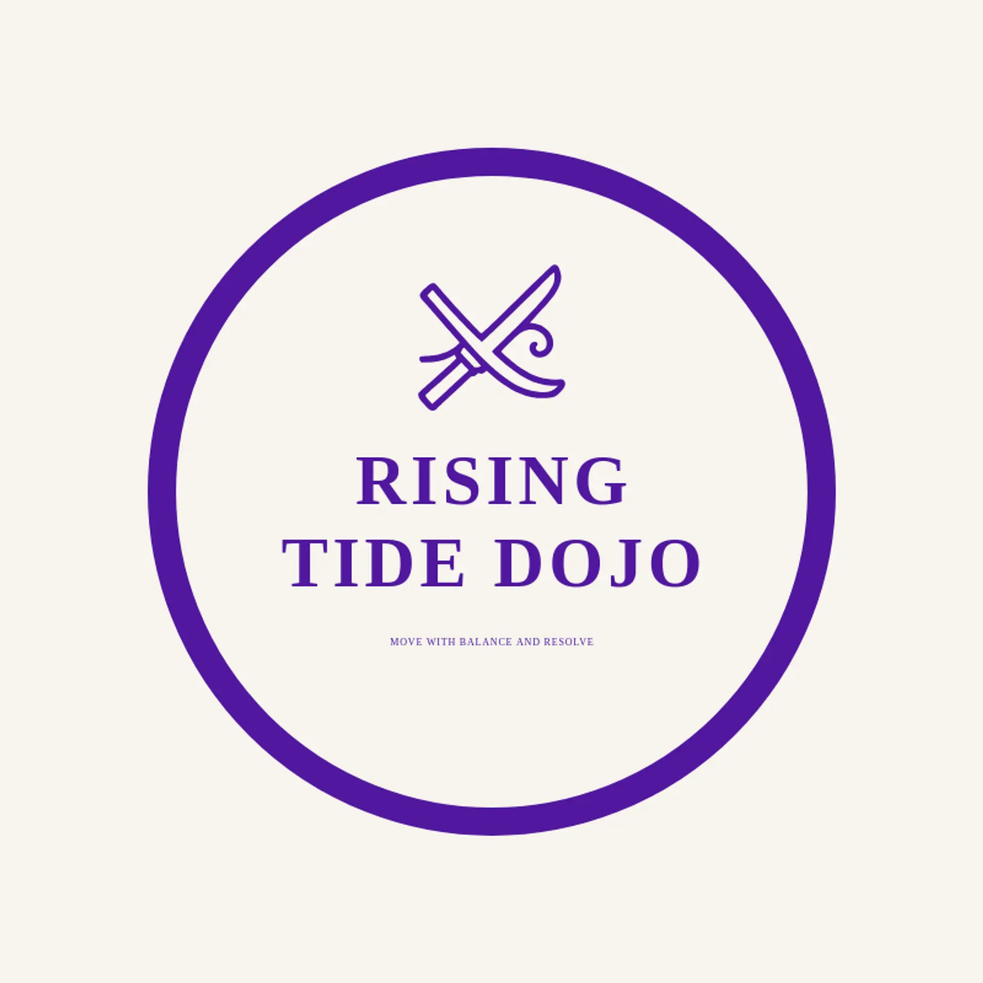 Rising Tide Dojo logo for katana