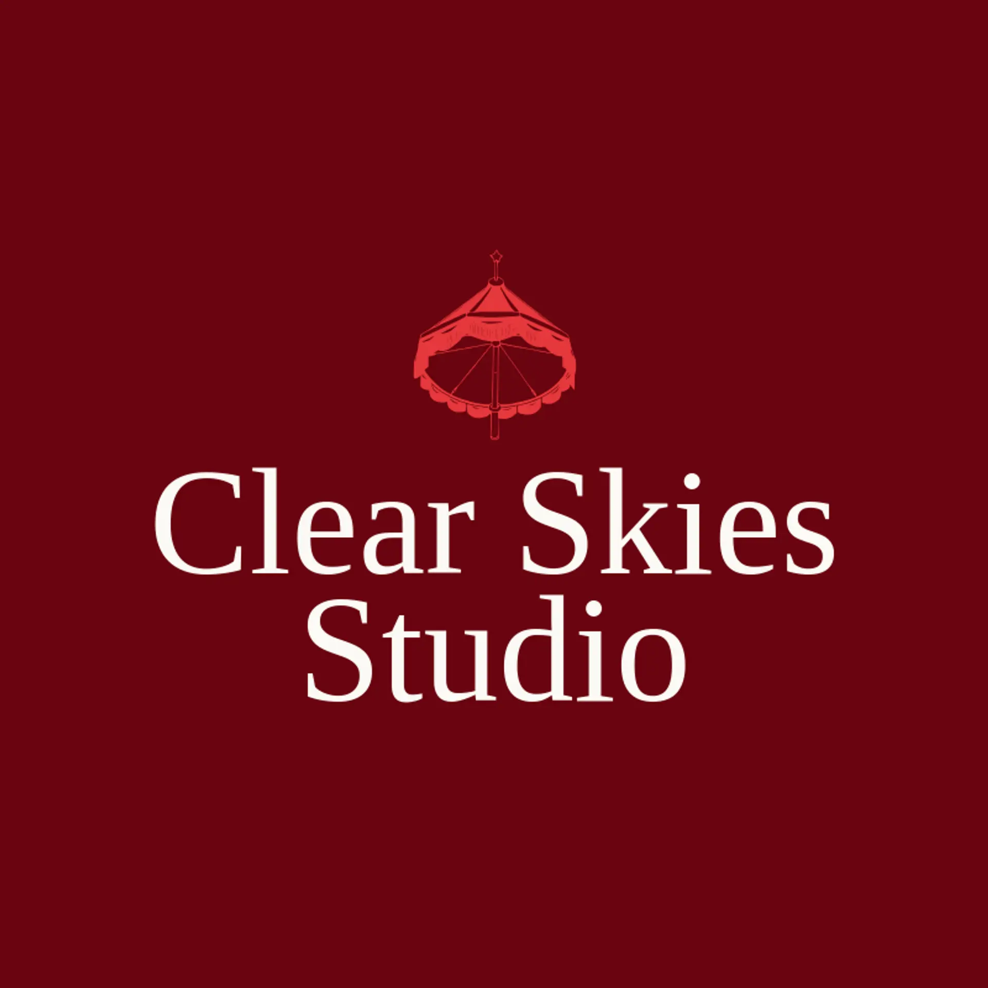 Clear Skies Studio logo for umbrella