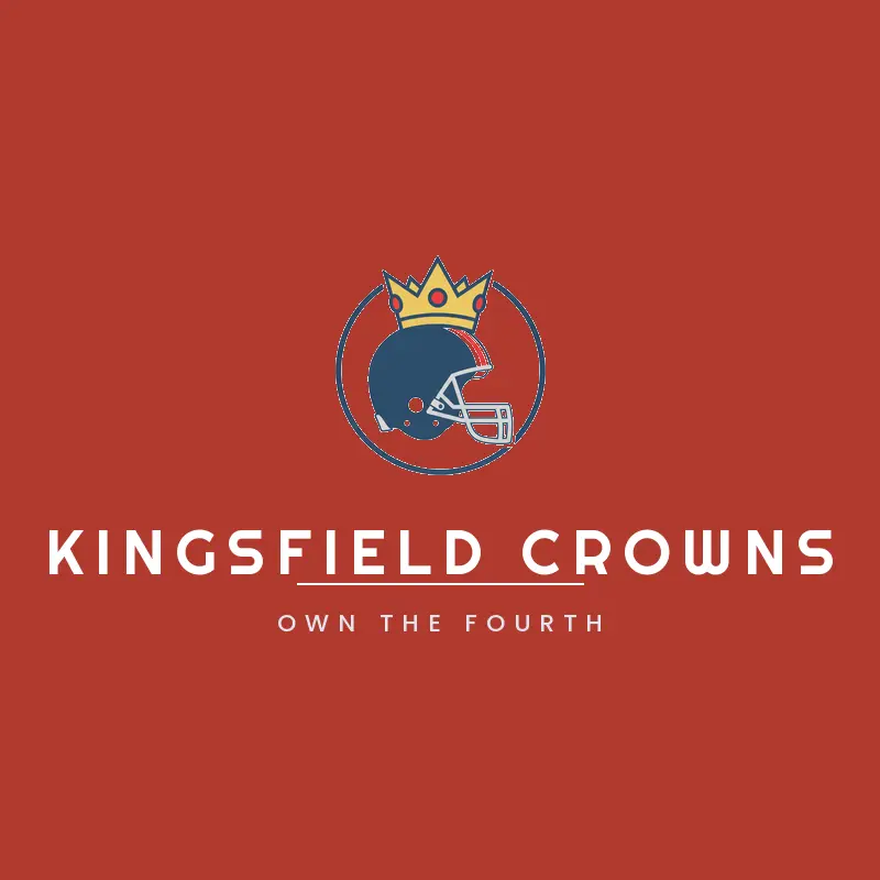 Crowned helmet football team logo for Kingsfield Crowns