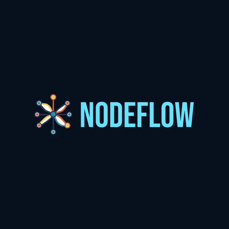 The email name NodeFlow as a branded logo with a color icon