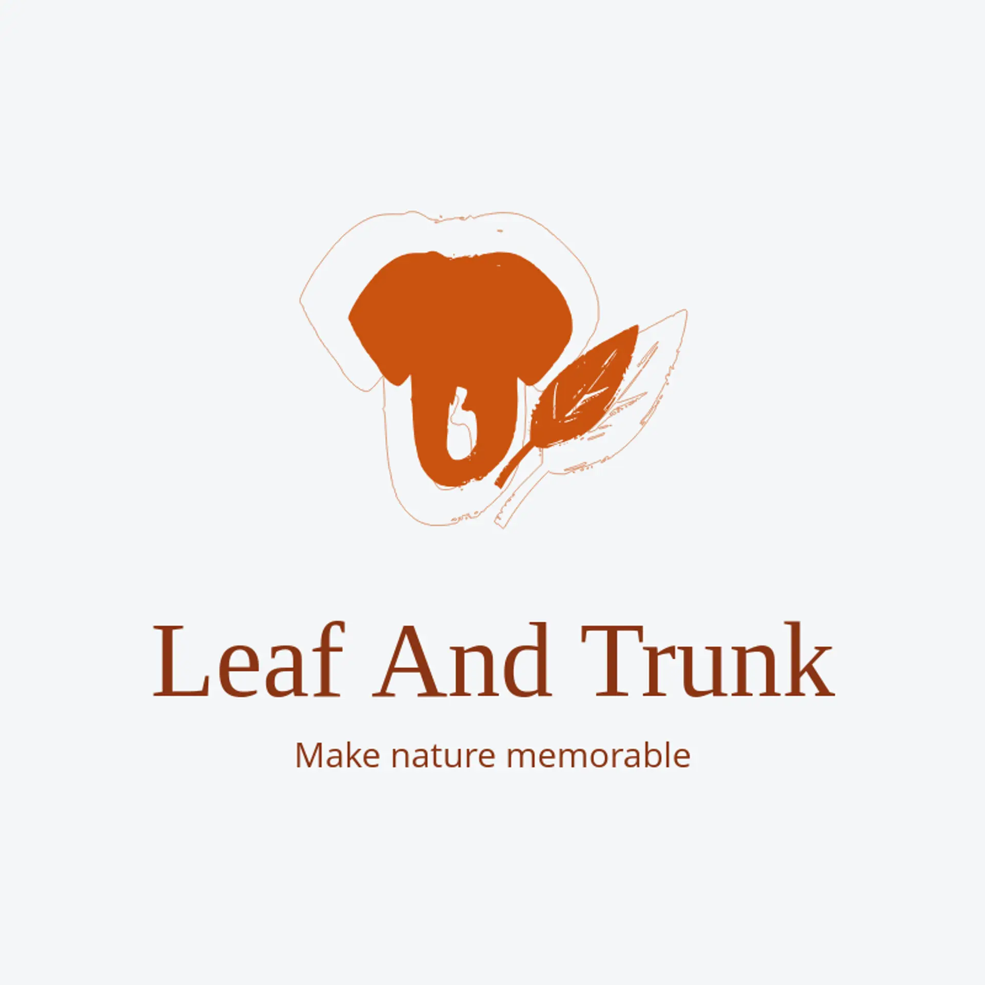 Leaf and Trunk logo for elephant