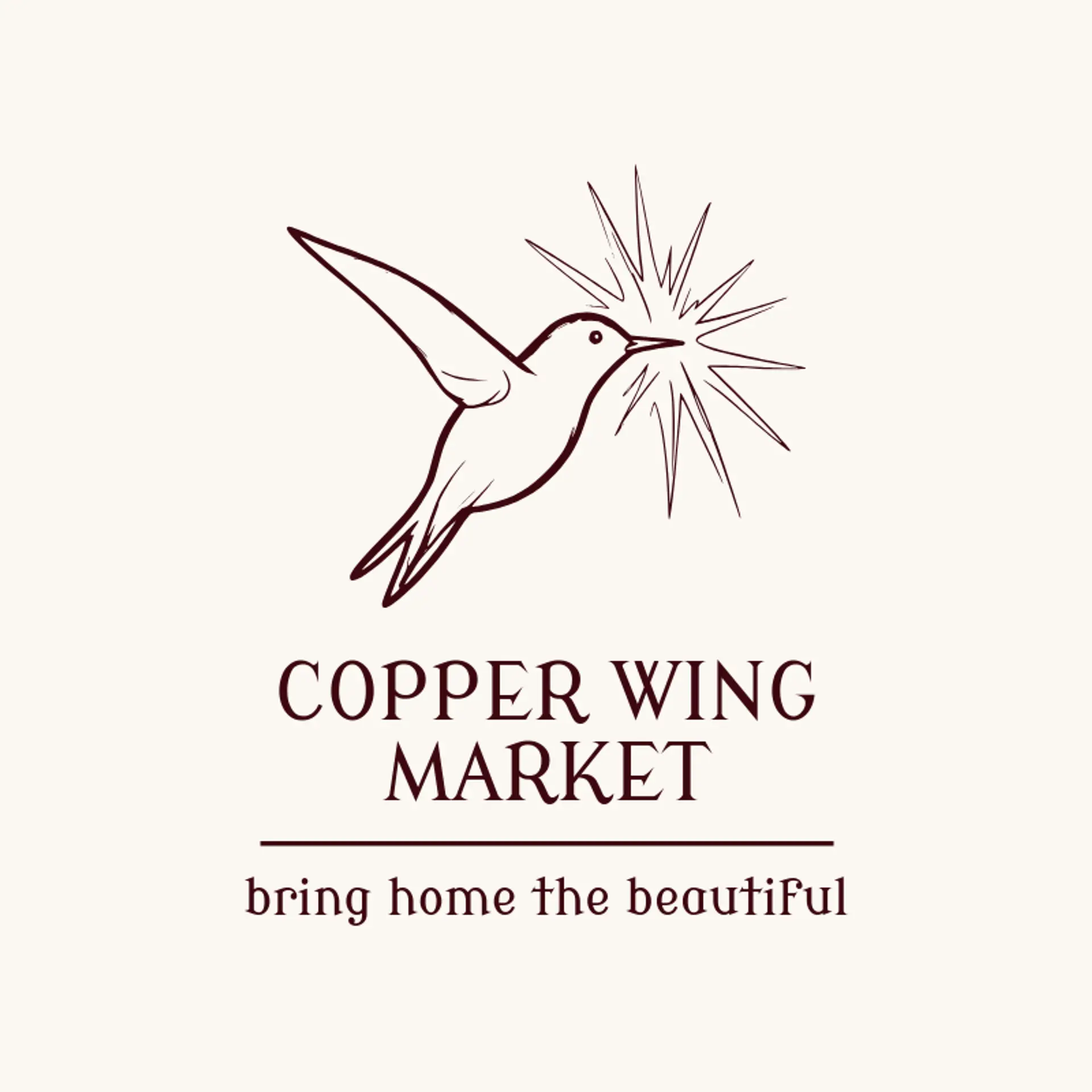 Copper Wing Market logo for hummingbird