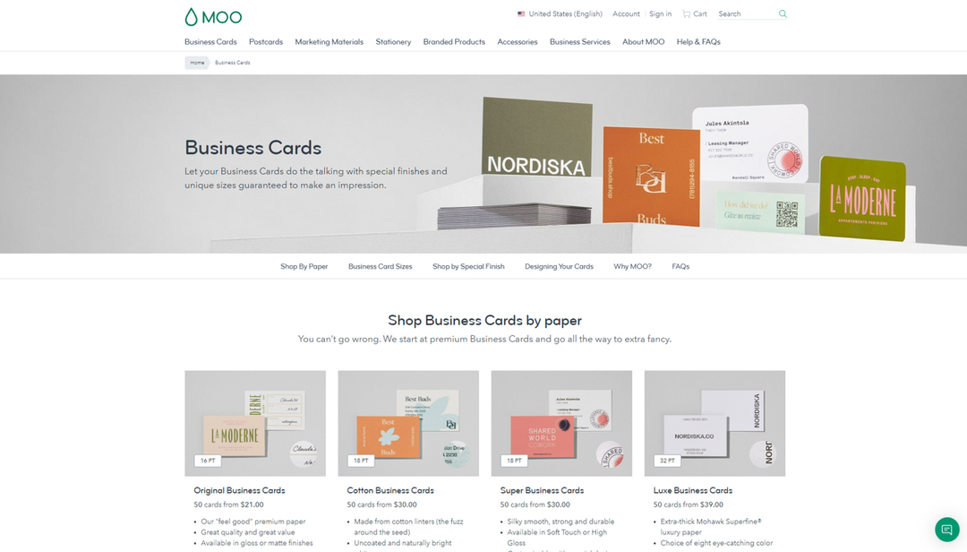 MOO business card templates