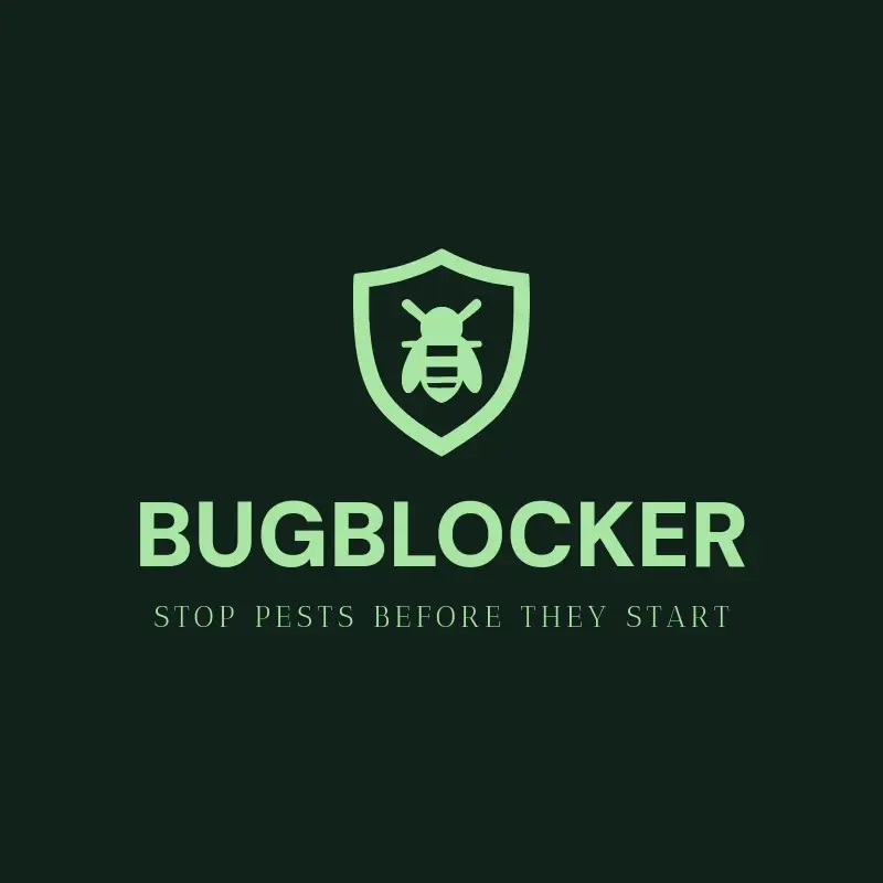 The pest control name BugBlocker as a branded logo with a single color icon