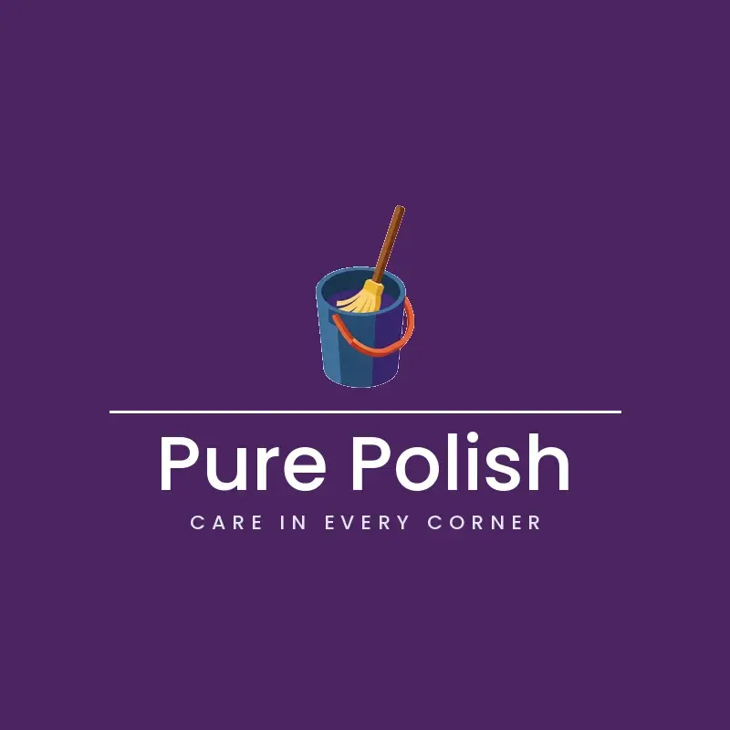 The cleaning name Pure Polish as a branded logo in an isometric style