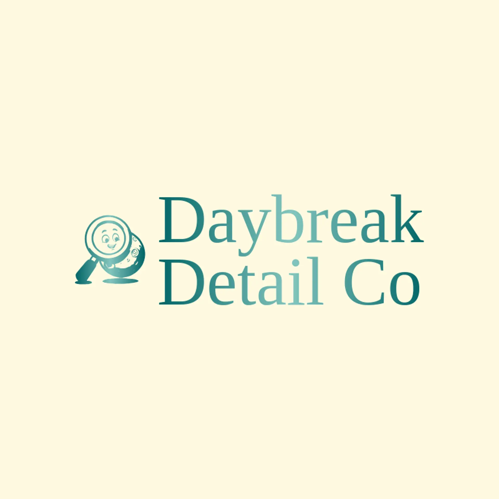 Daybreak Detail Co logo for magnifying glass