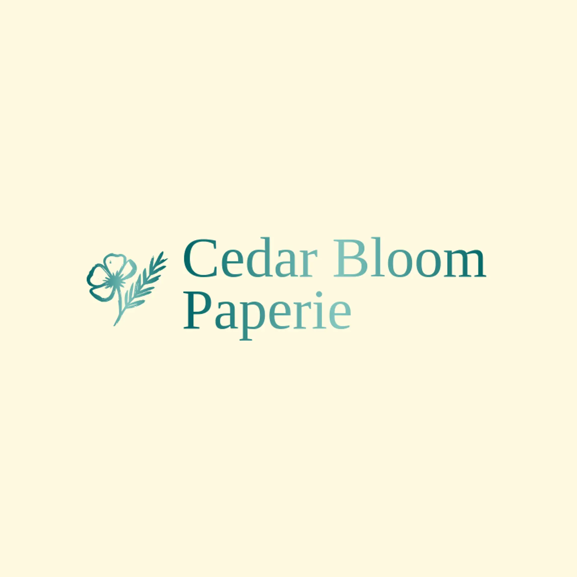 Cedar Bloom Paperie logo for handmade