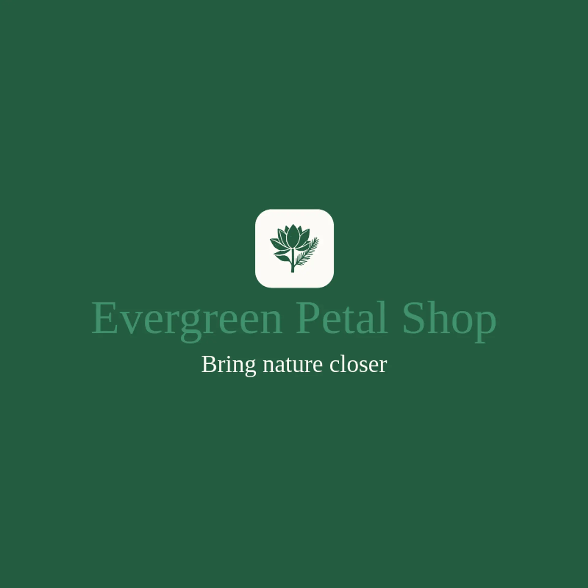 Evergreen Petal Shop logo for lotus flower