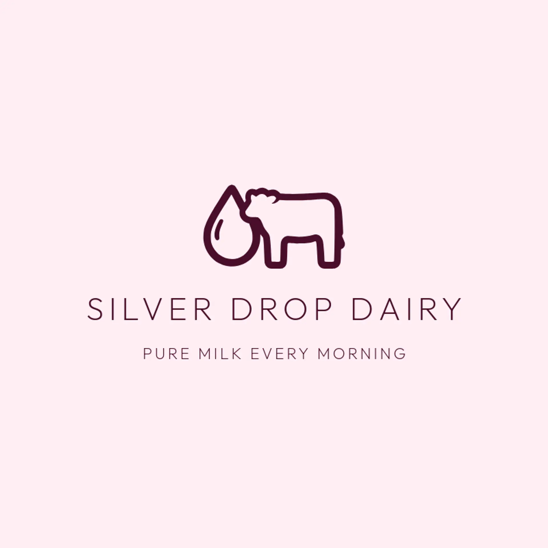 Silver Drop Dairy logo for dairy farm