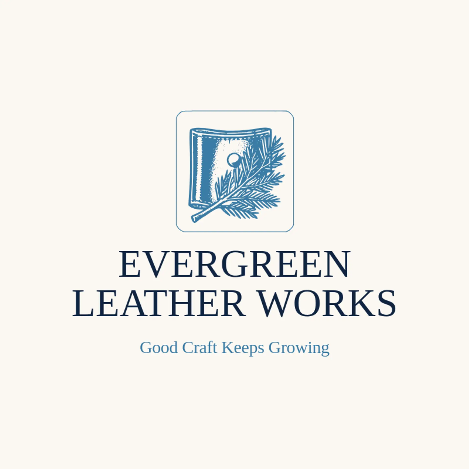 Evergreen Leather Works logo for leather