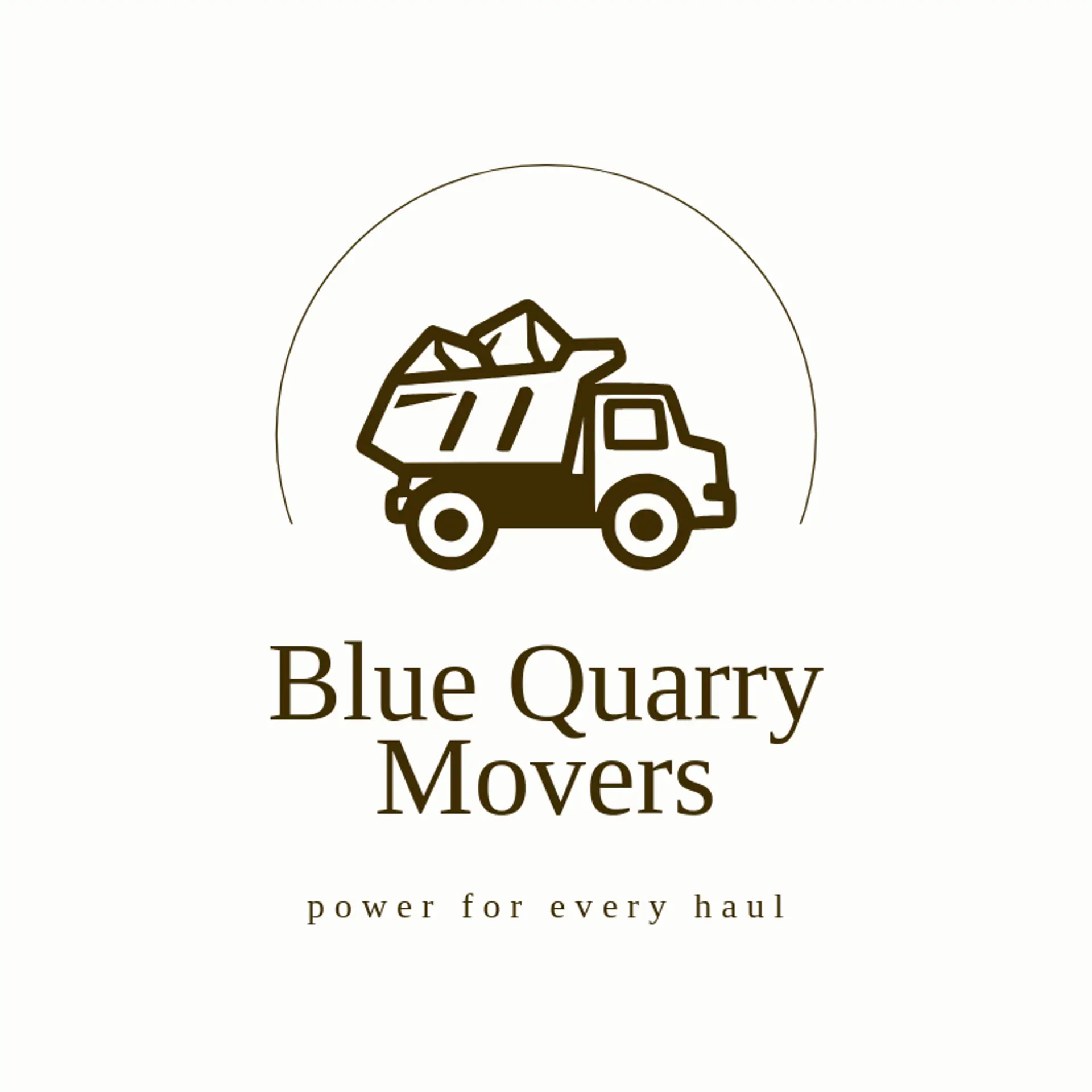 Blue Quarry Movers logo for dump truck