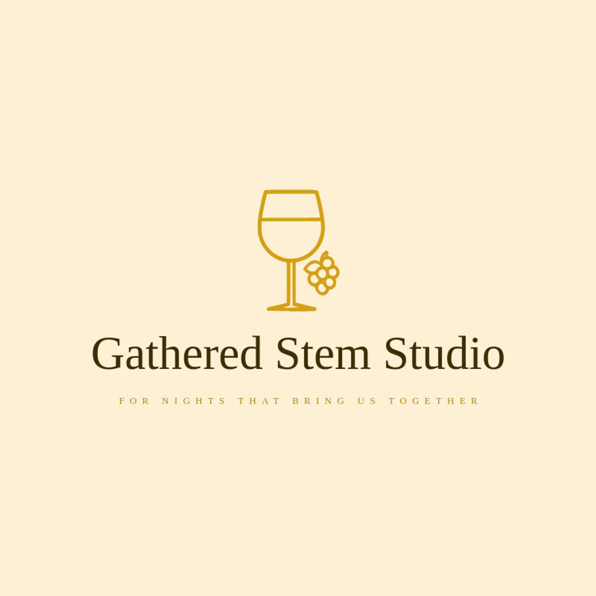 Gathered Stem Studio logo for wine glass