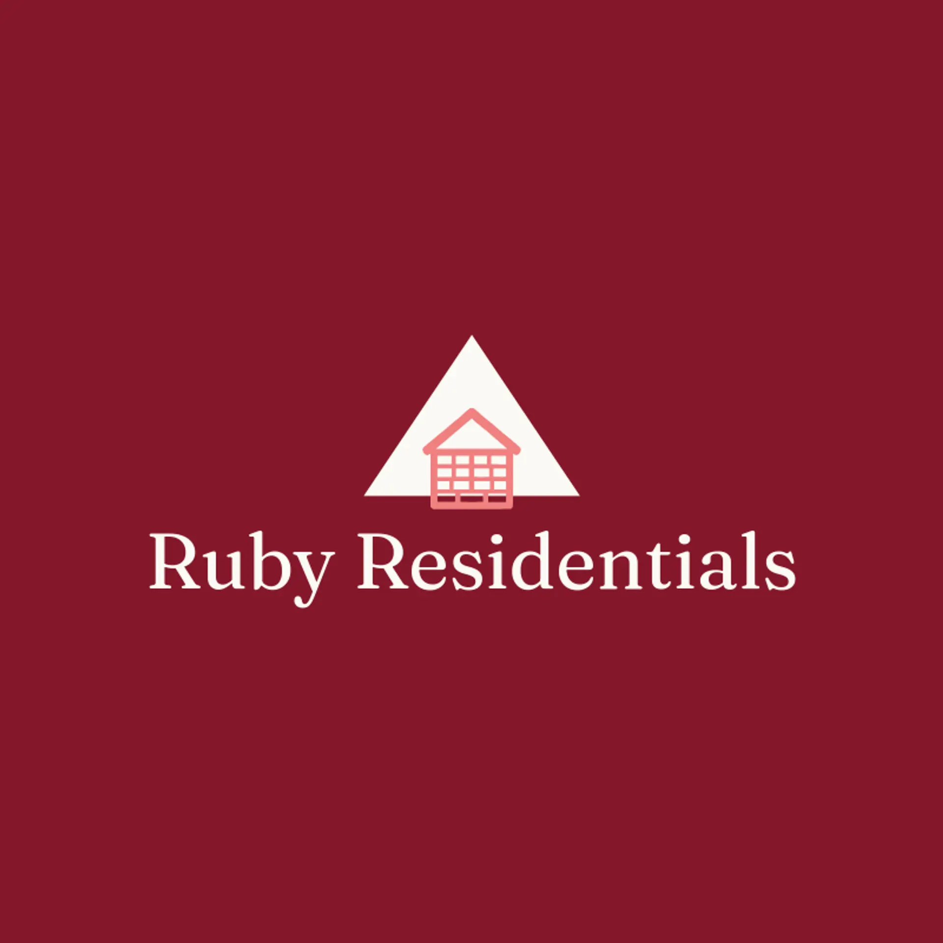 Ruby Residentials logo for house