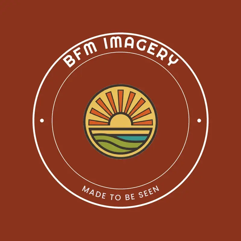 The photography name BFM Imagery as a branded logo in a retro style