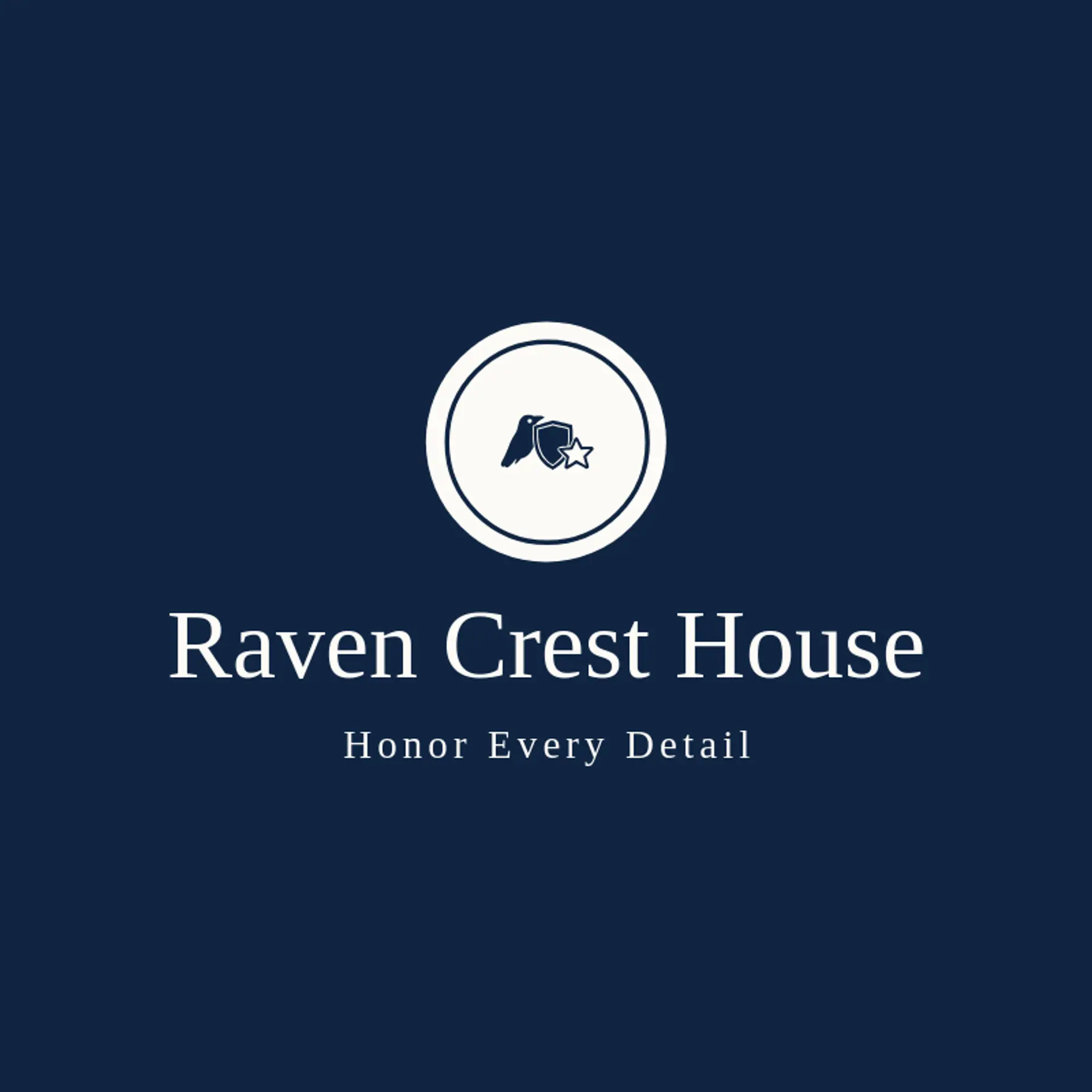 Raven Crest House logo for raven