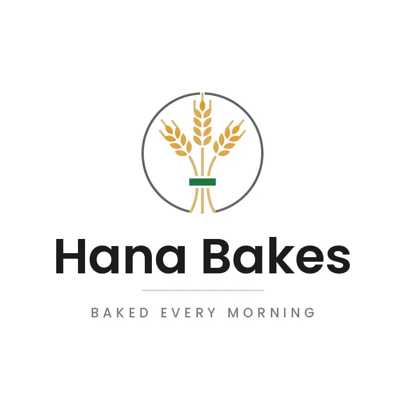The bakery name Hana Bakes as a branded logo in a minimal style