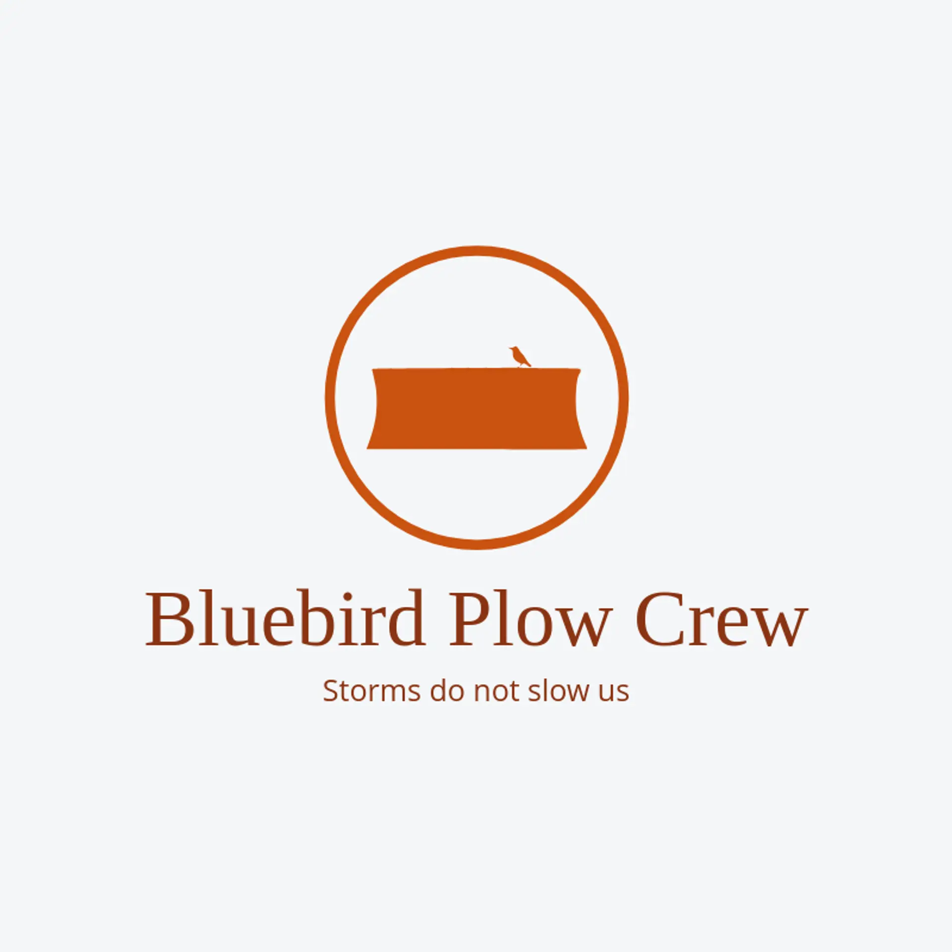 Bluebird Plow Crew logo for snow removal