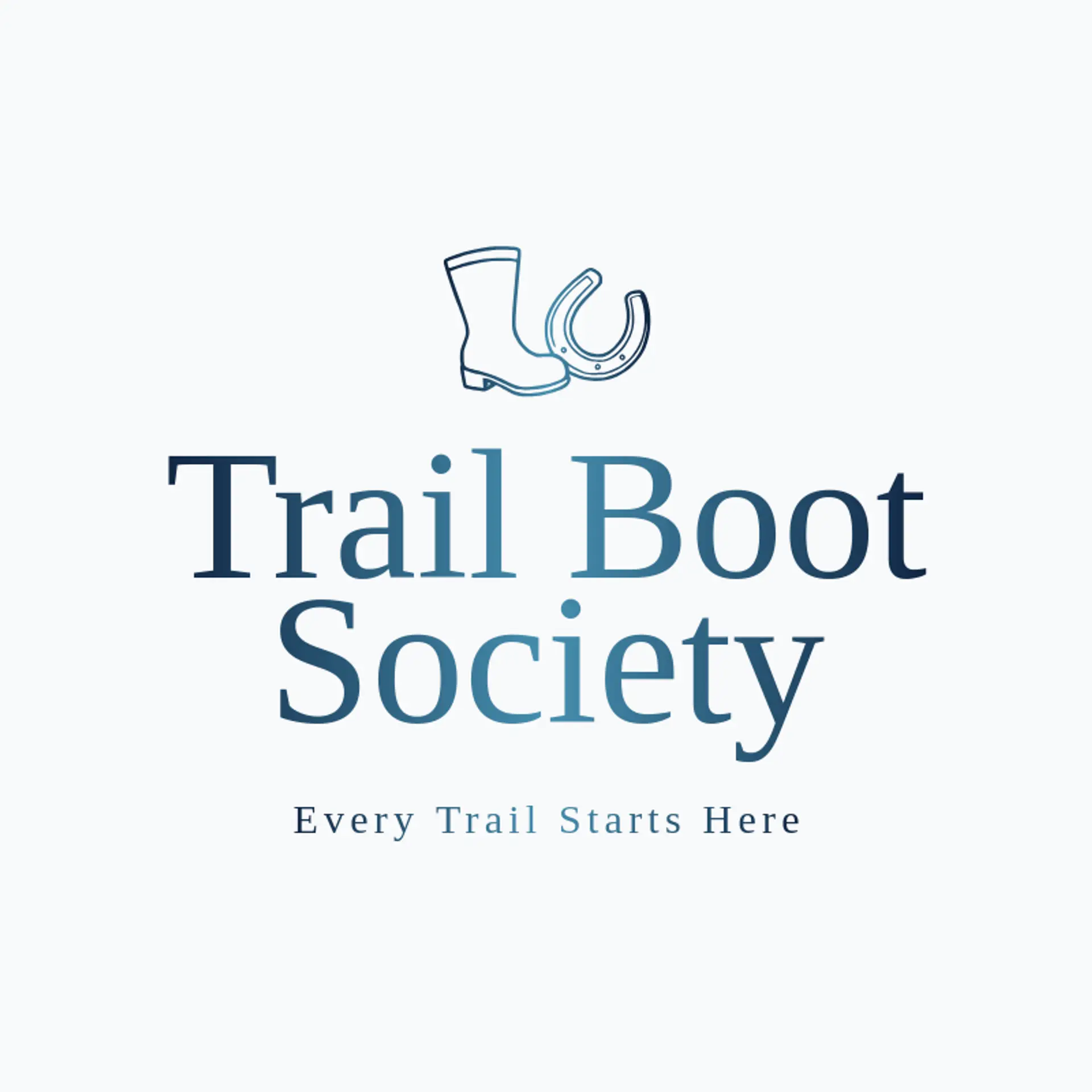 Trail Boot Society logo for horseshoe