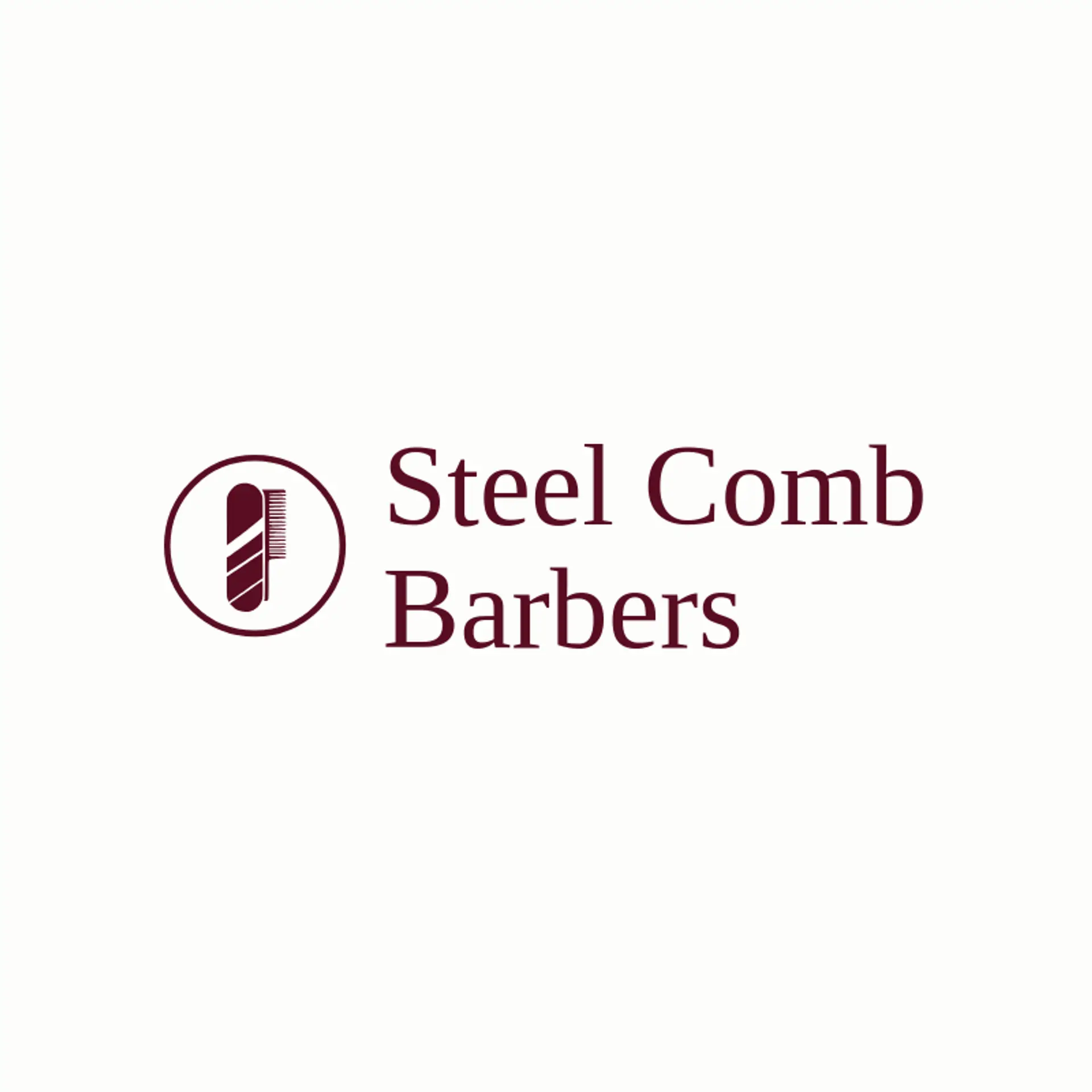 Steel Comb Barbers logo for barber pole