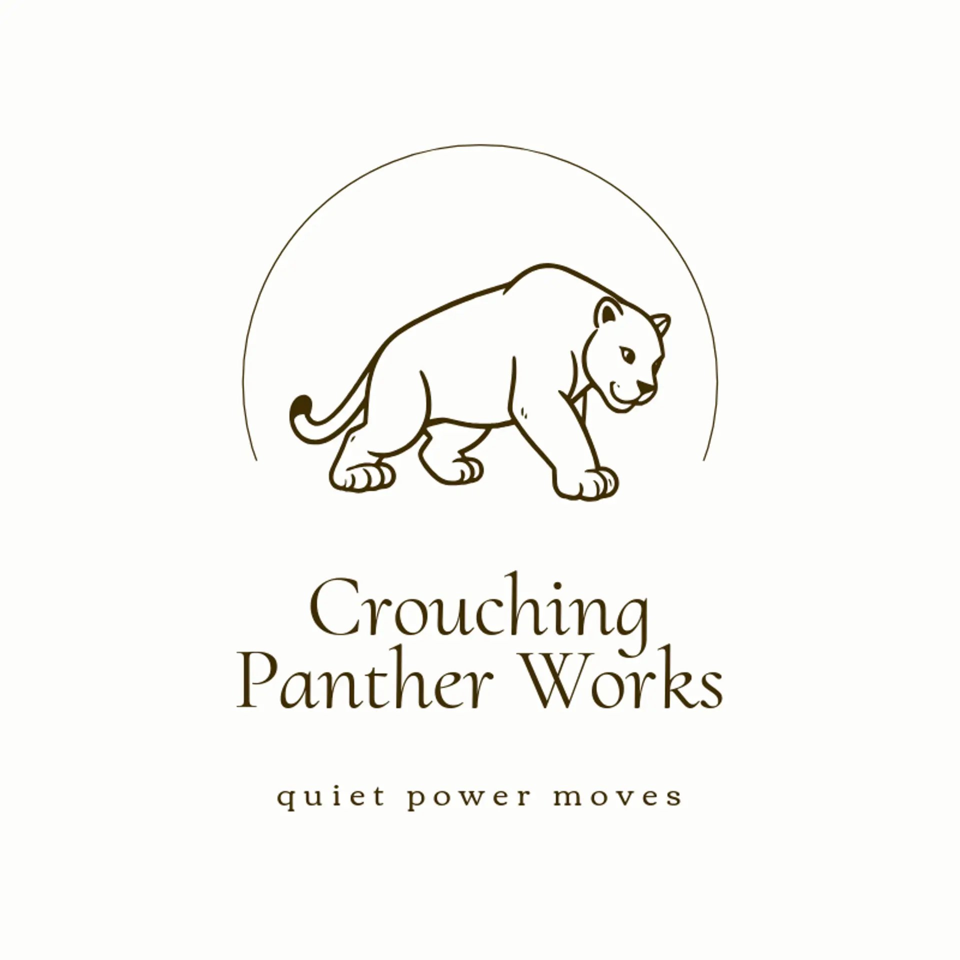 Crouching Panther Works logo for panther