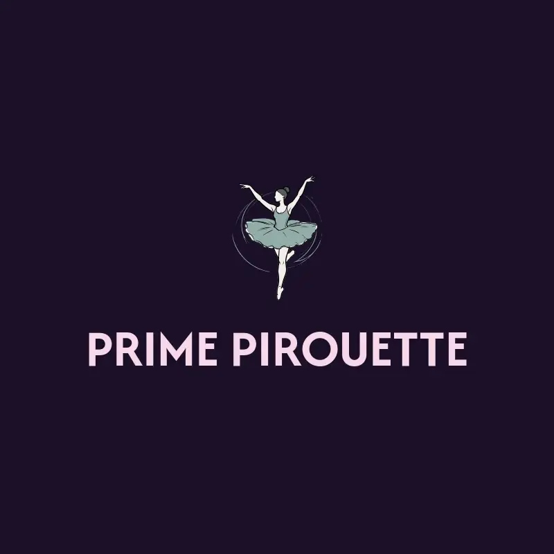 The dance studio name Prime Pirouette as a branded logo with a color icon