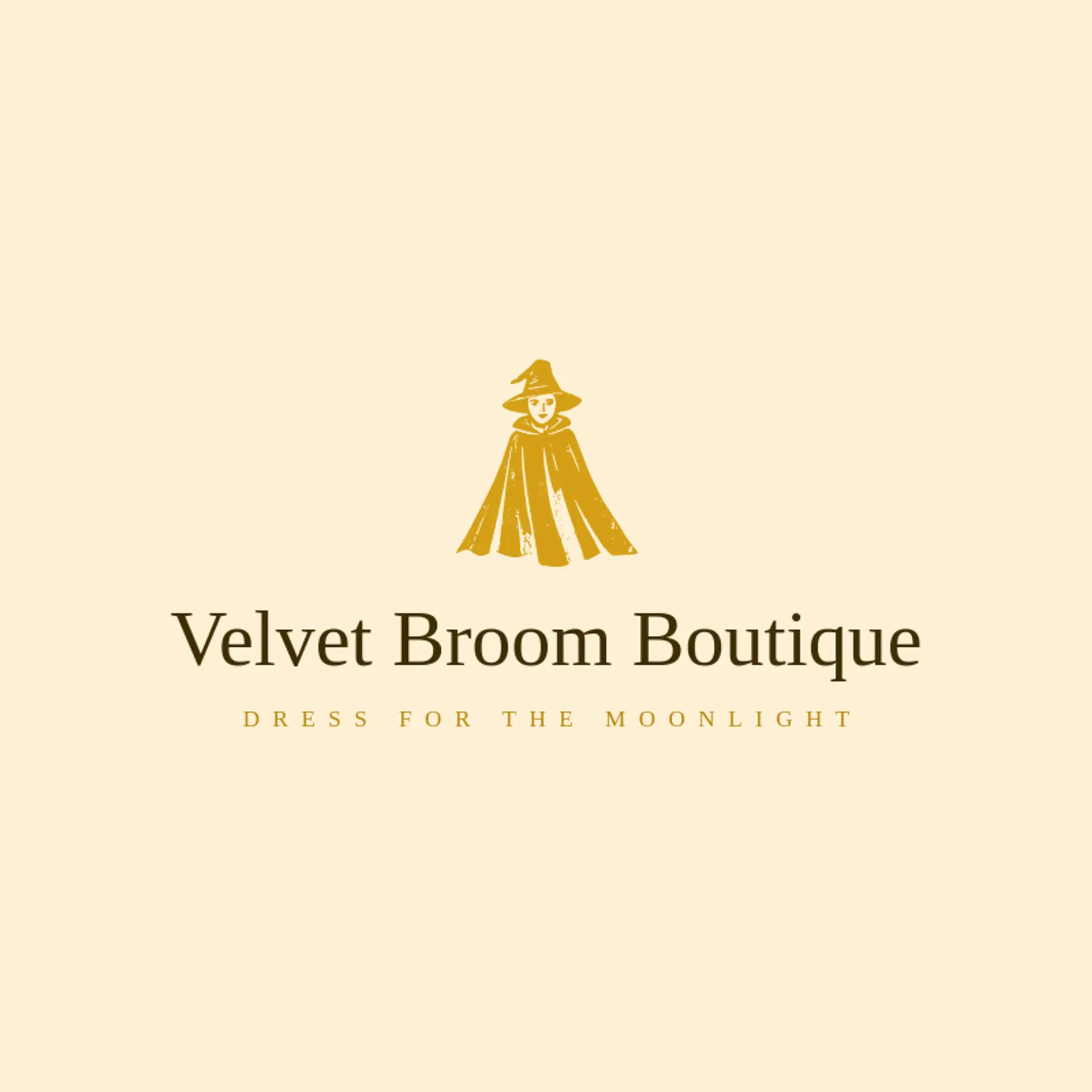 Velvet Broom Boutique logo for witch