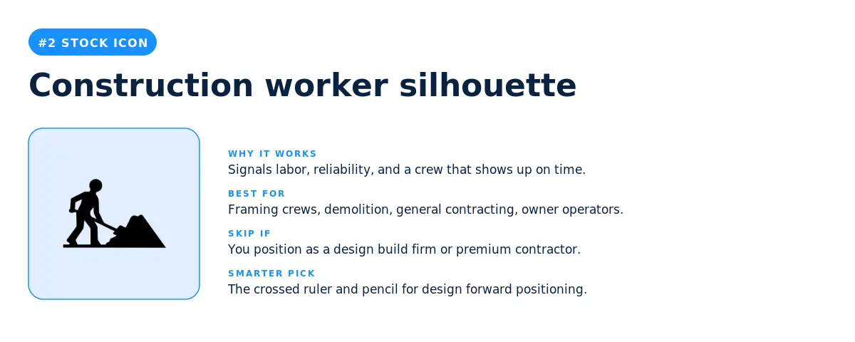 Construction worker silhouette stock construction logo icon