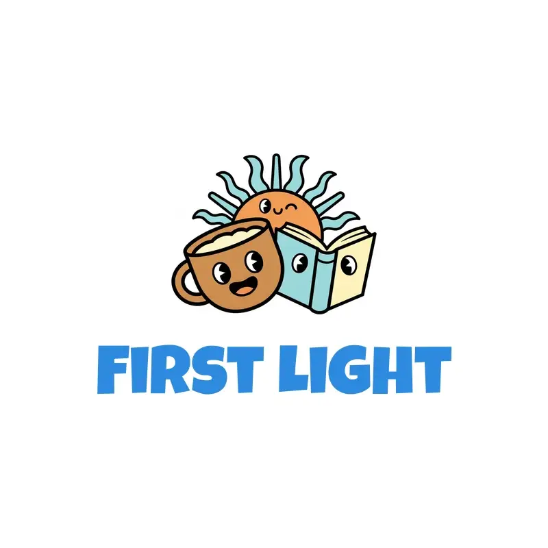 Coffee, book and sunrise podcast logo