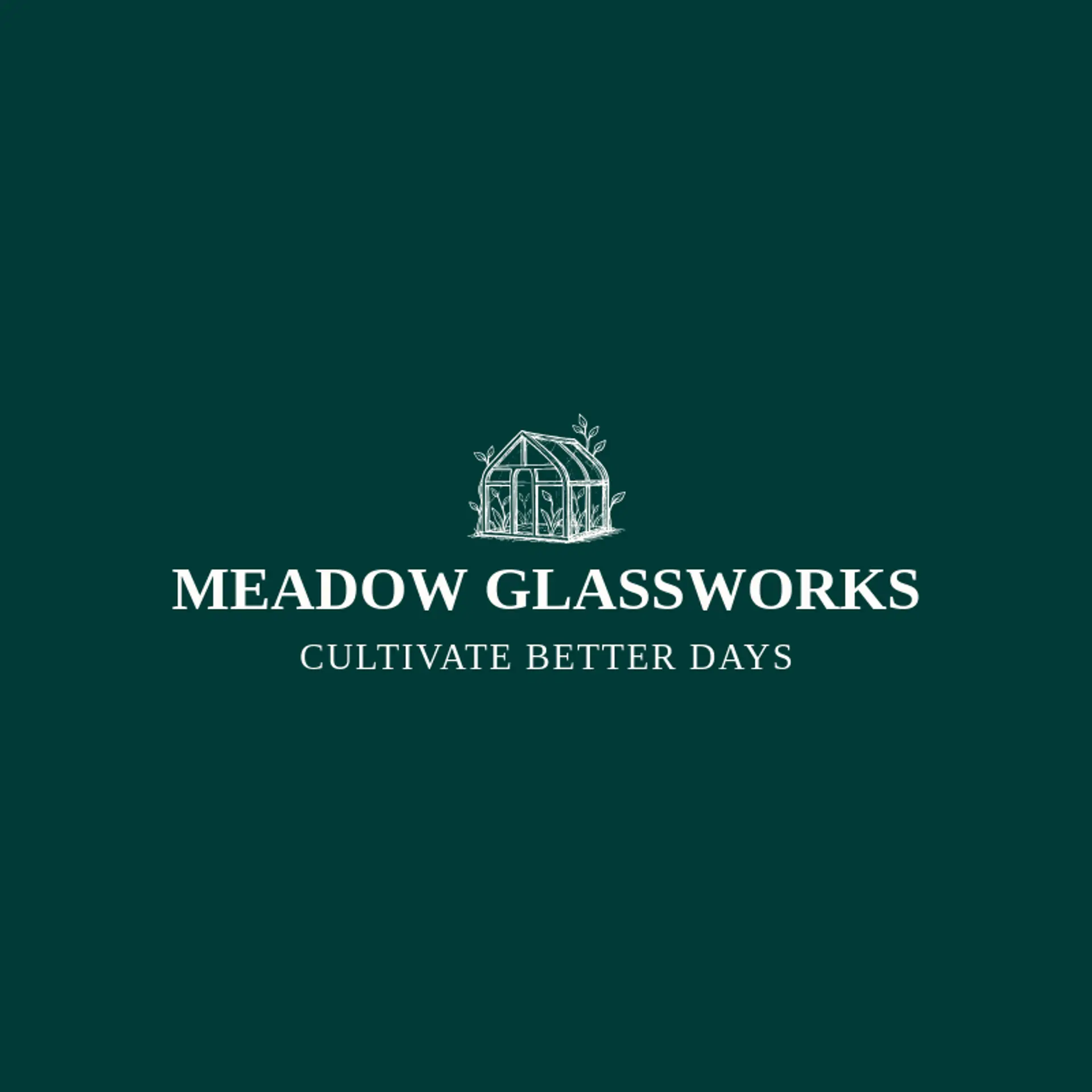 Meadow Glassworks logo for greenhouse