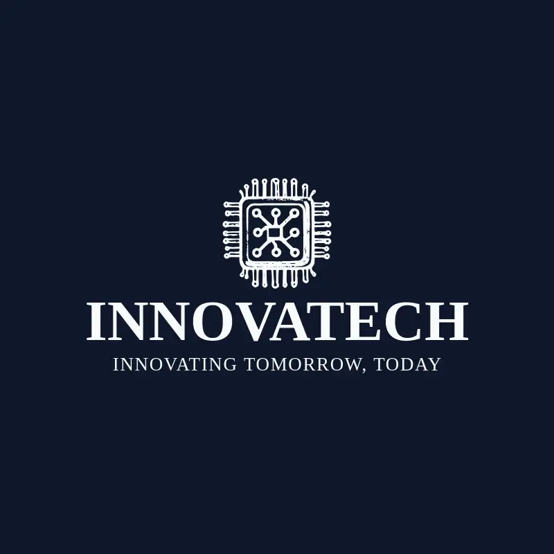 The tech company name Innovatech as a branded logo with a single color icon
