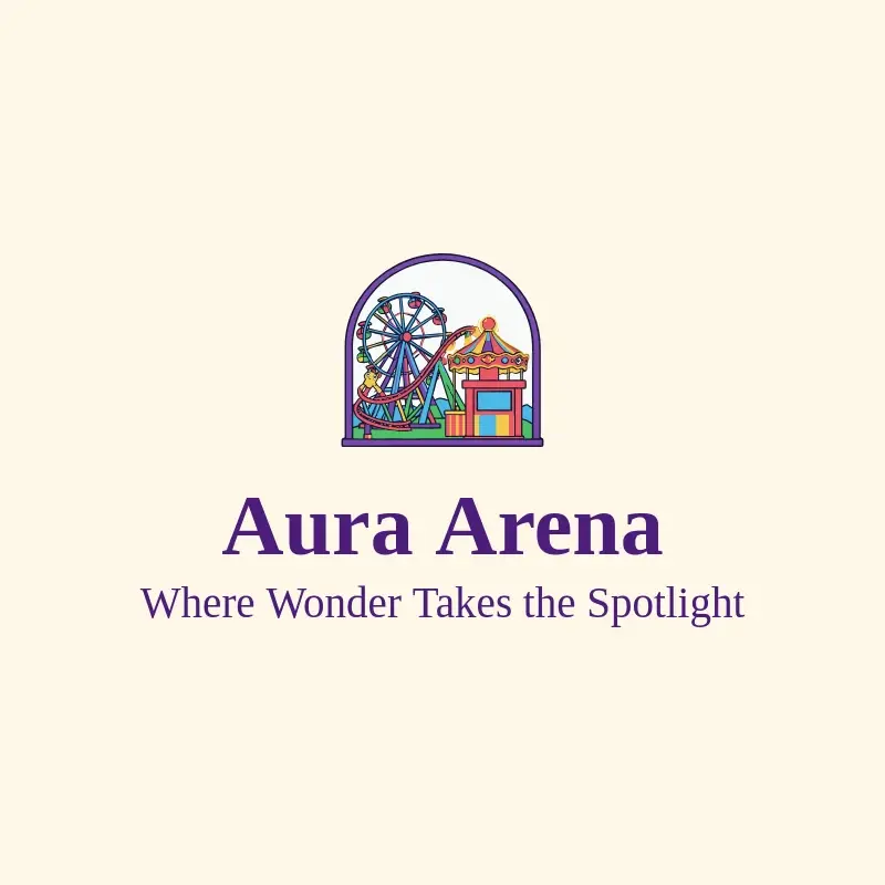 The theme park name Aura Arena as a branded logo with a color icon