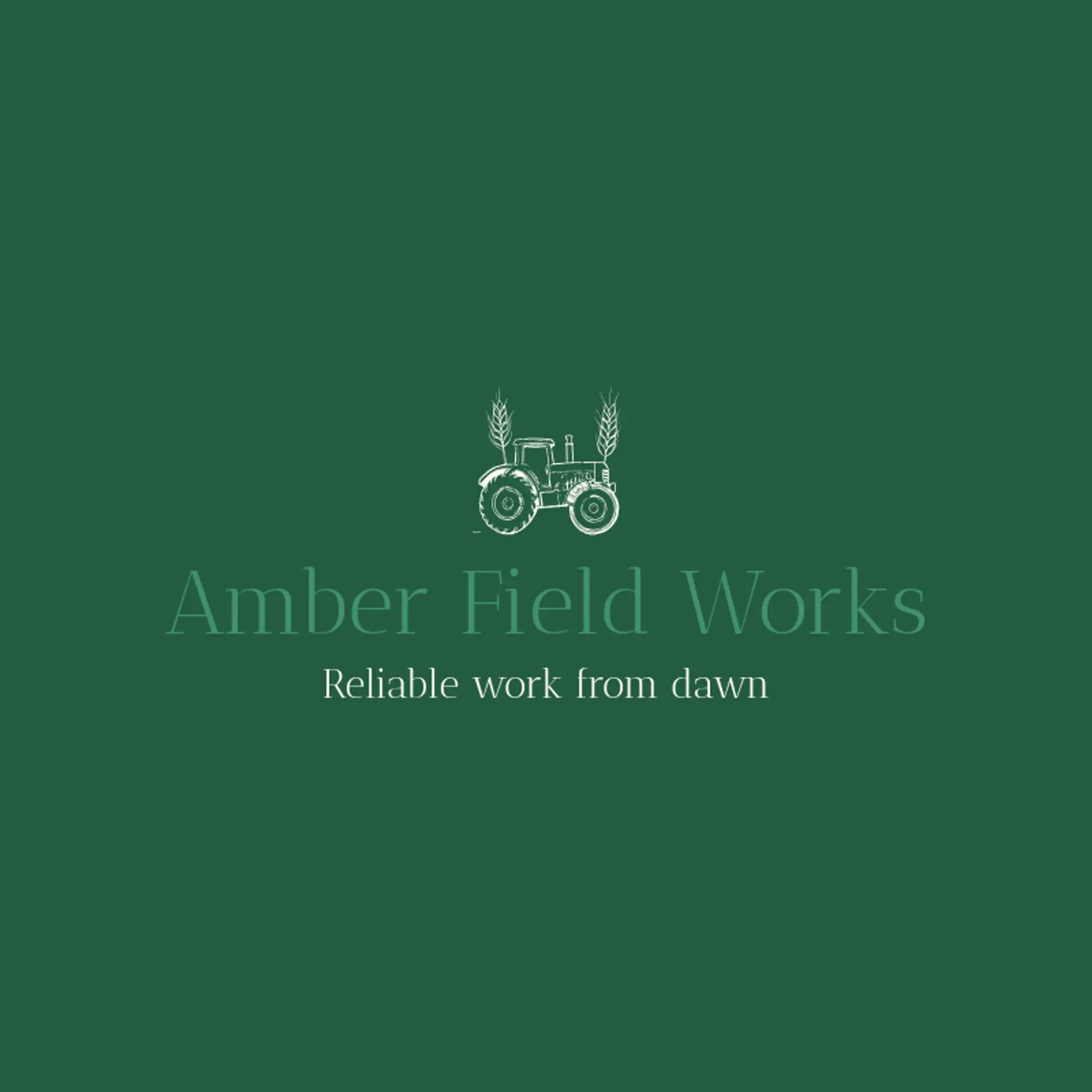 Amber Field Works logo for tractor