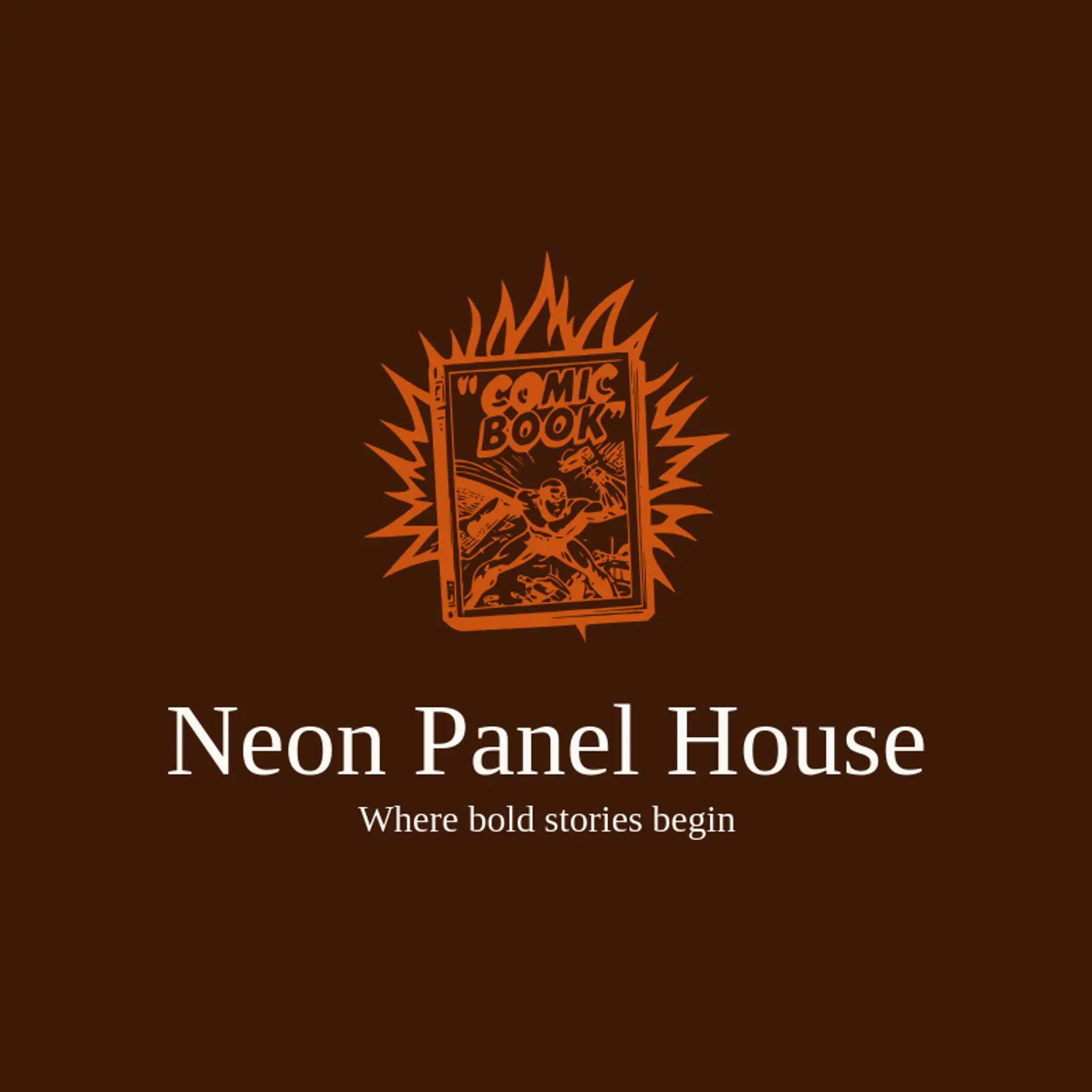 Neon Panel House logo for comic book