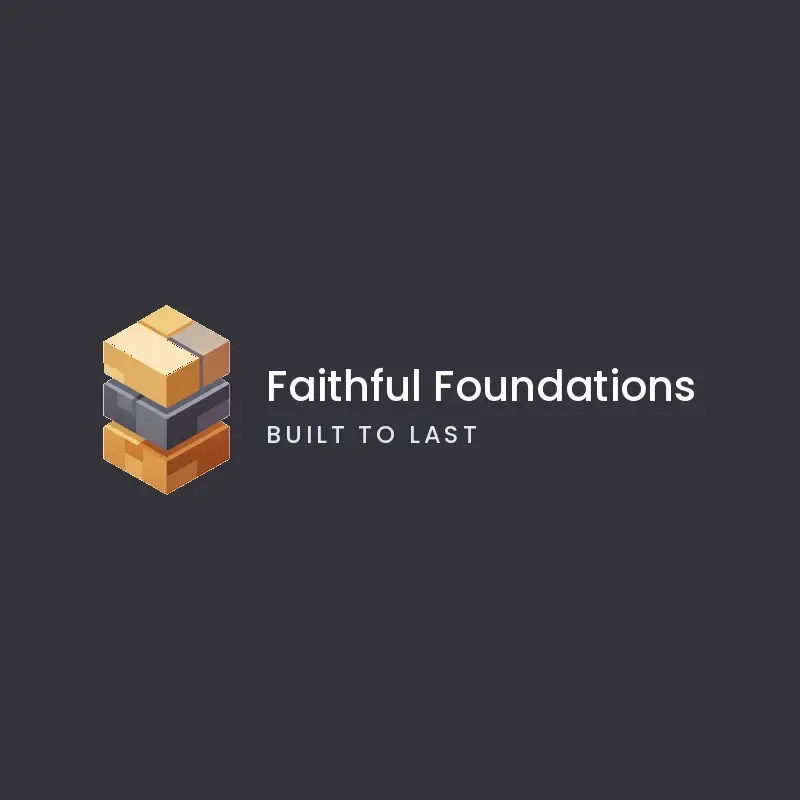 The church name Faithful Foundations as a branded logo in an isometric style