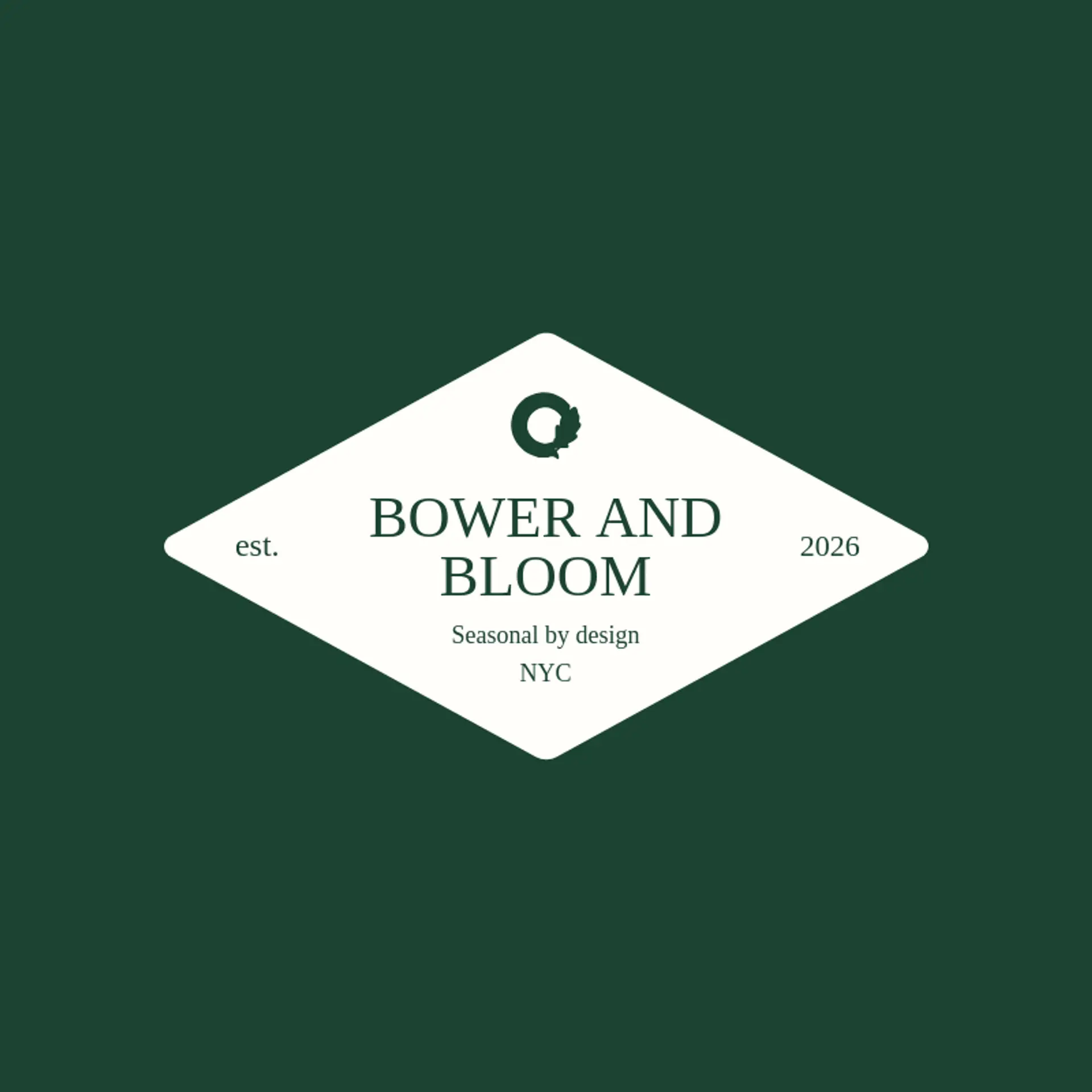 Bower and Bloom logo for wreath
