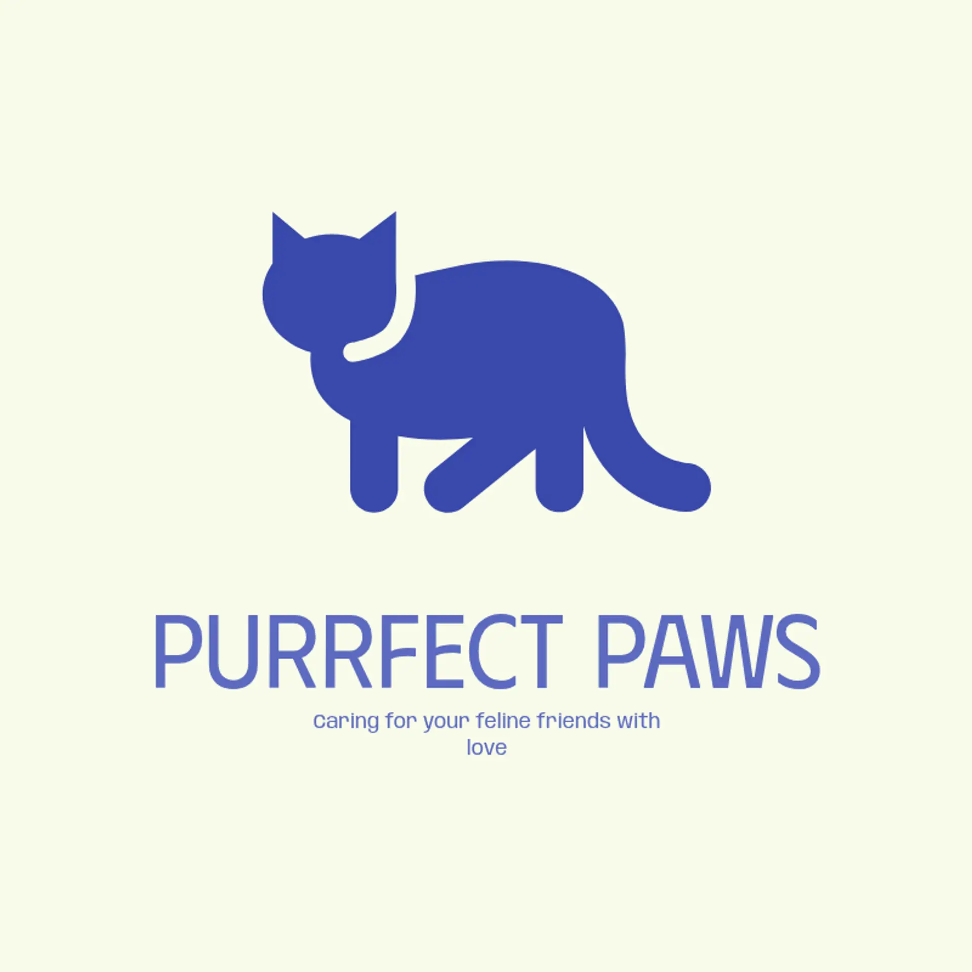 Purrfect Paws logo for cat pet care
