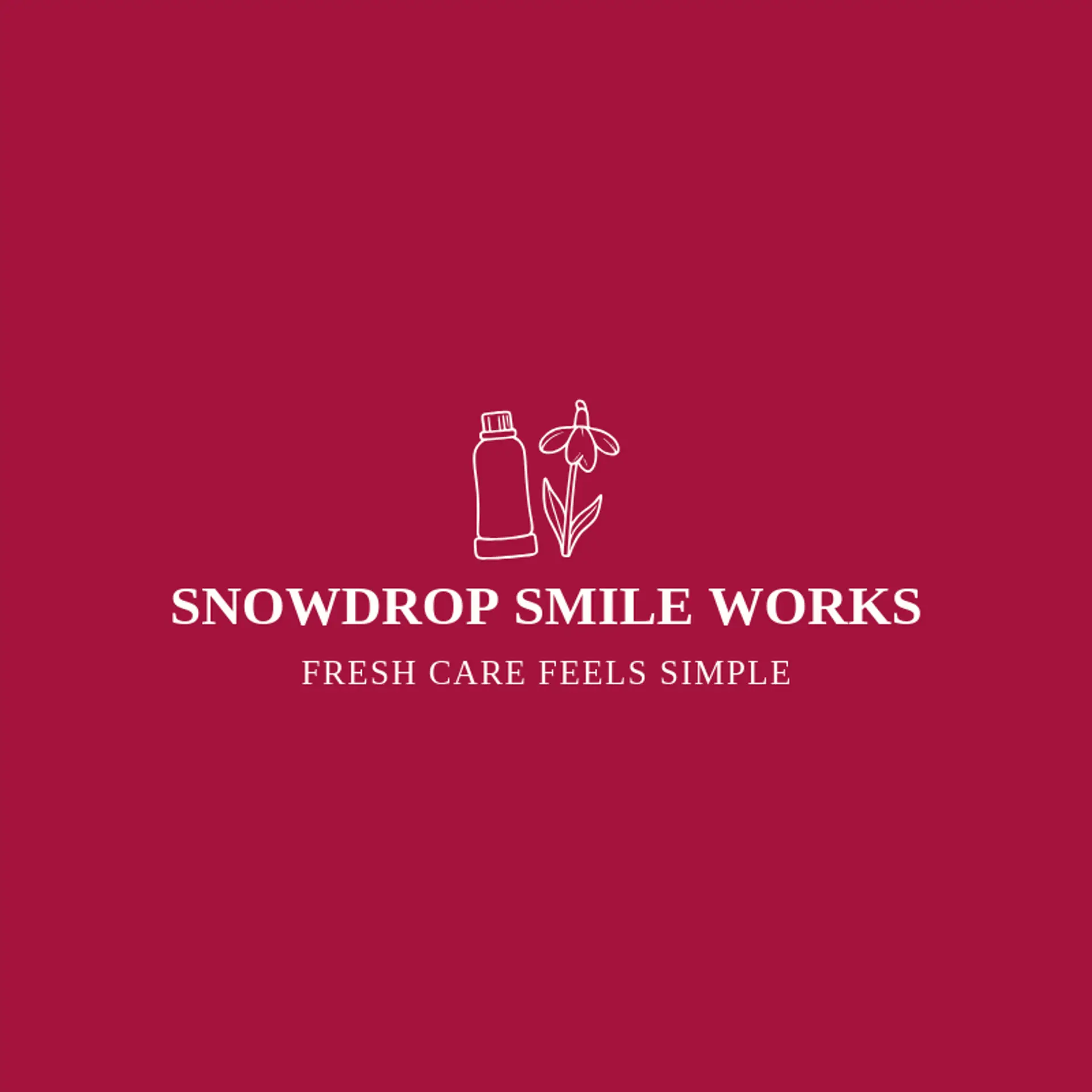 Snowdrop Smile Works logo for toothpaste