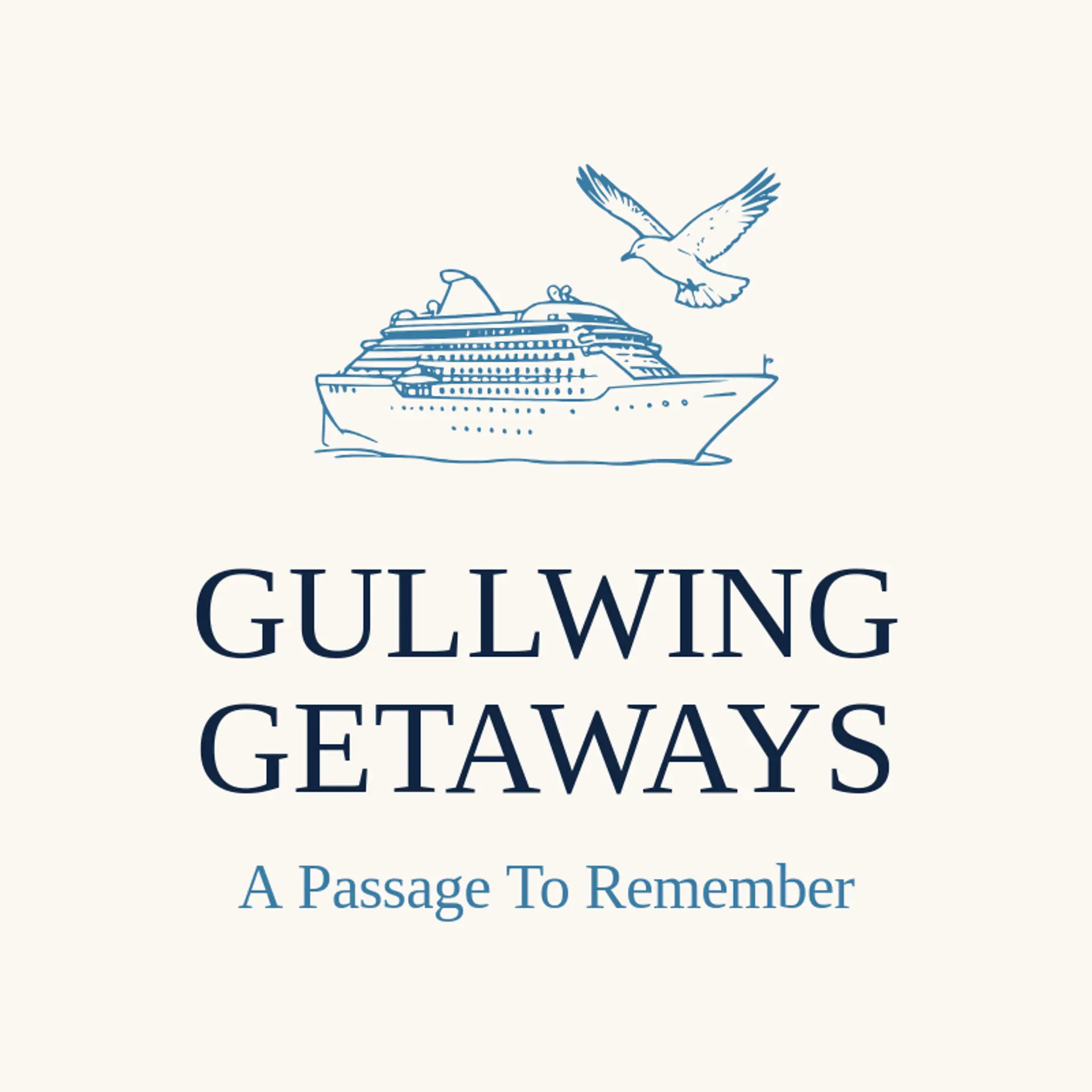 Gullwing Getaways logo for cruise ship