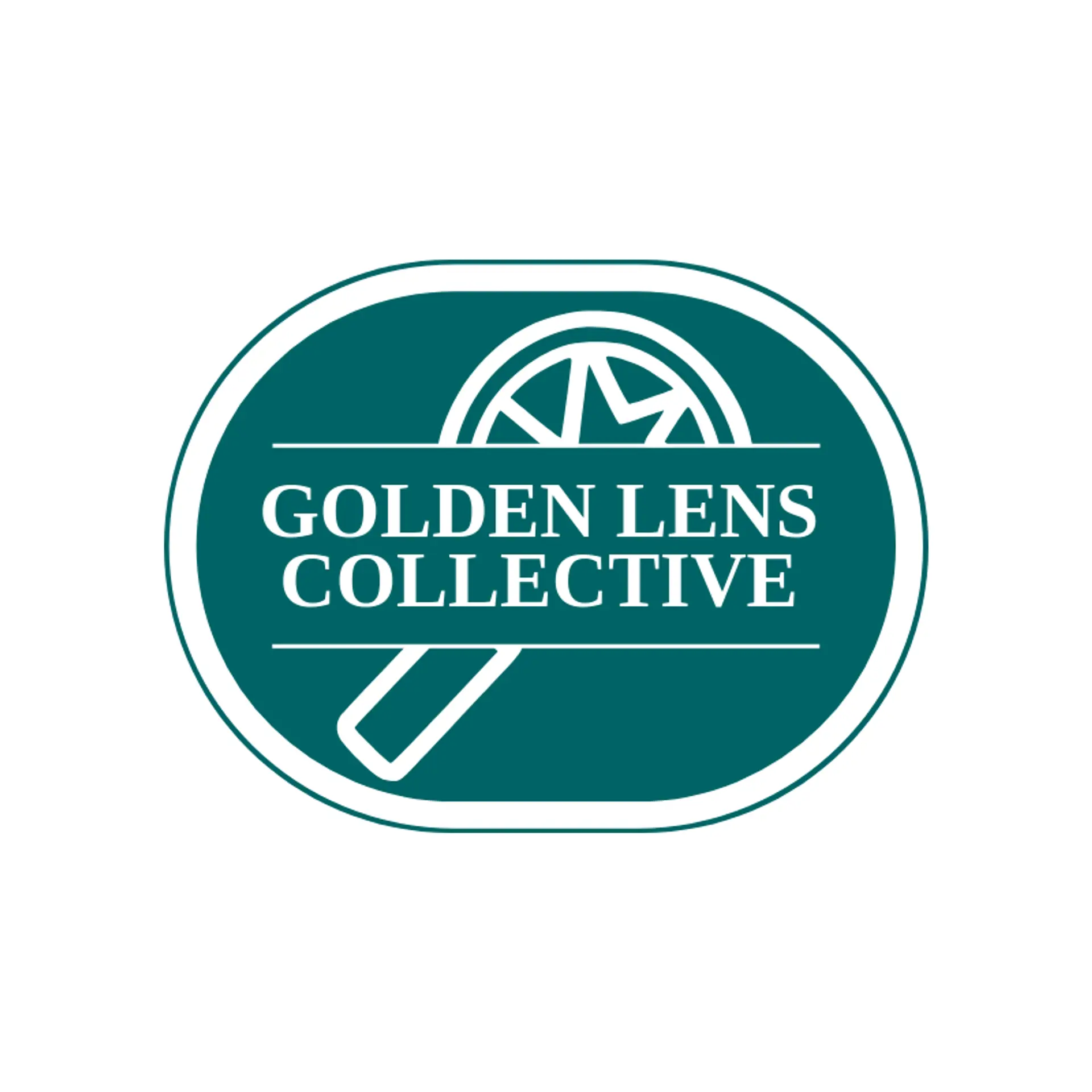 Golden Lens Collective logo for magnifying glass