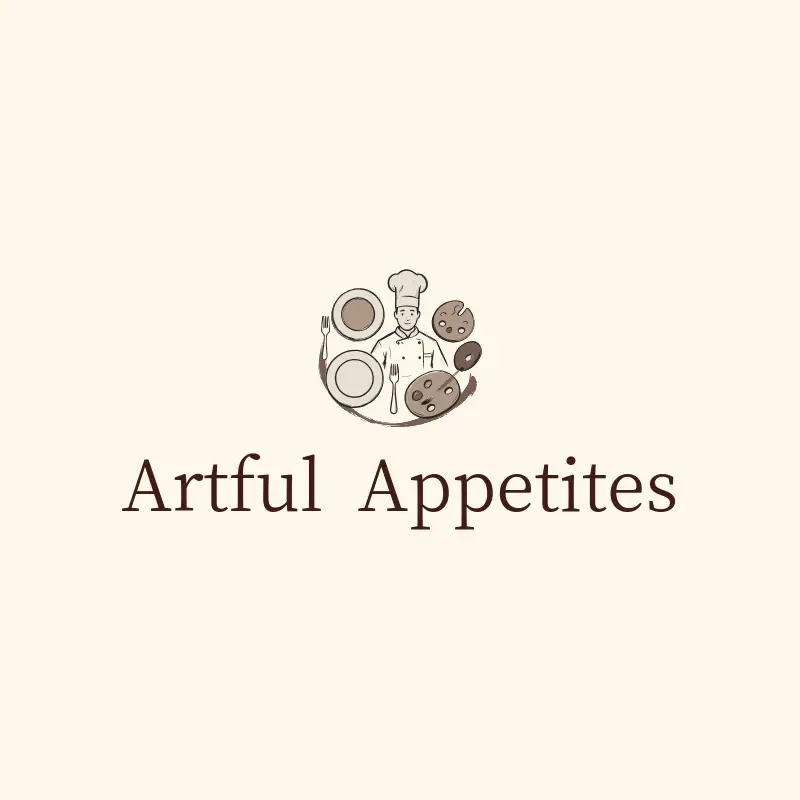 The catering name Artful Appetites as a branded logo with a color icon