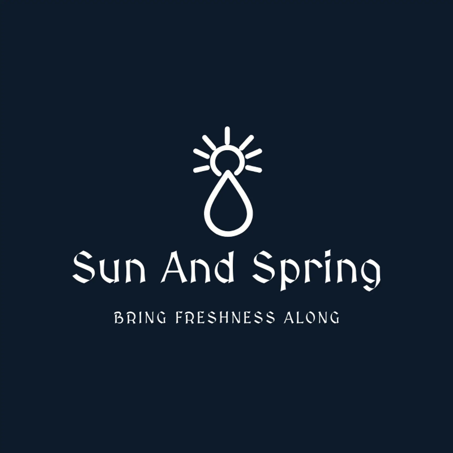 Sun And Spring logo for water bottle