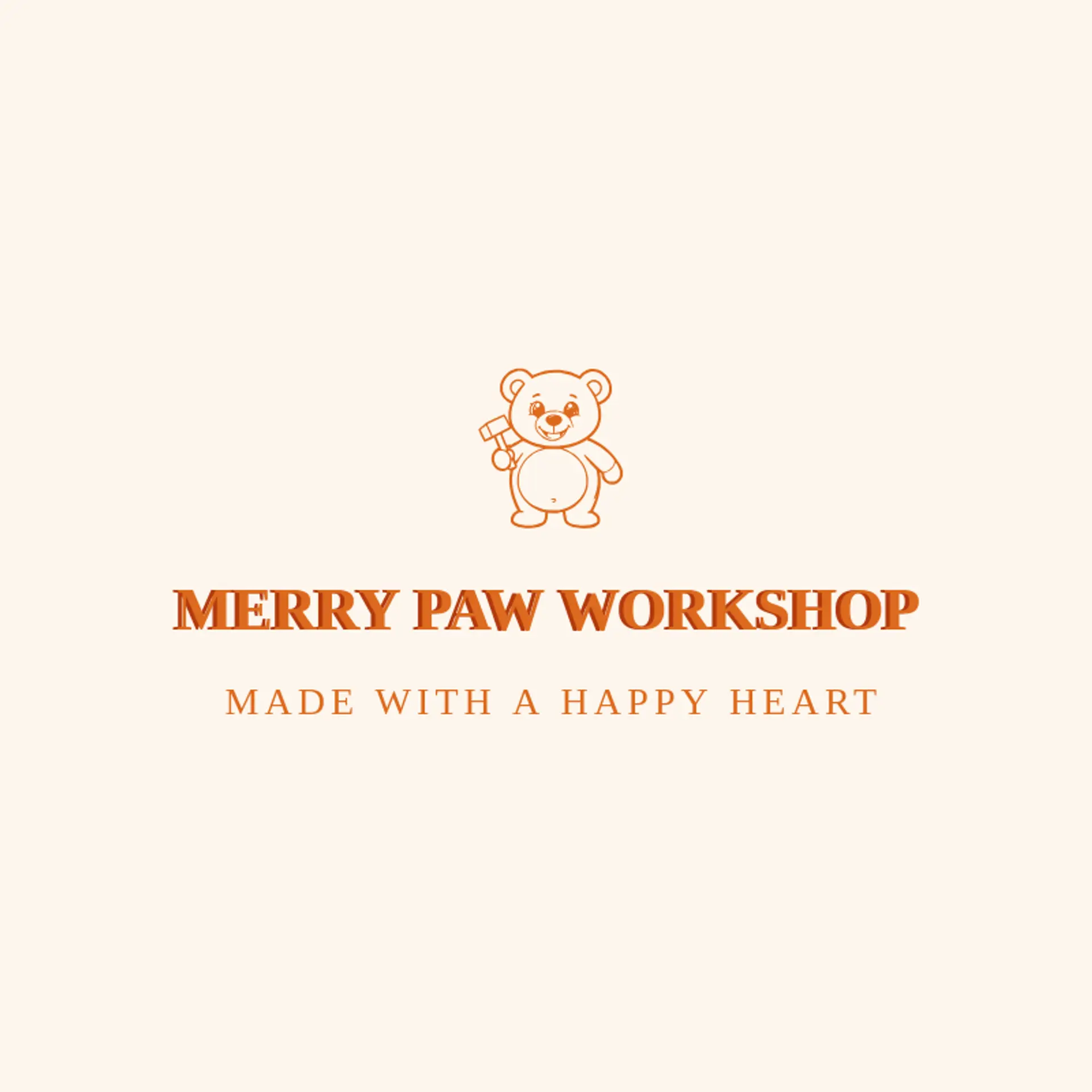 Merry Paw Workshop logo for teddy bear