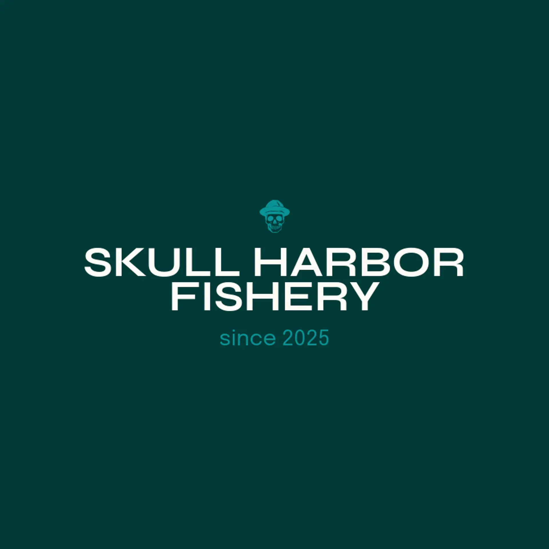 Skull Harbor Fishery logo for skull