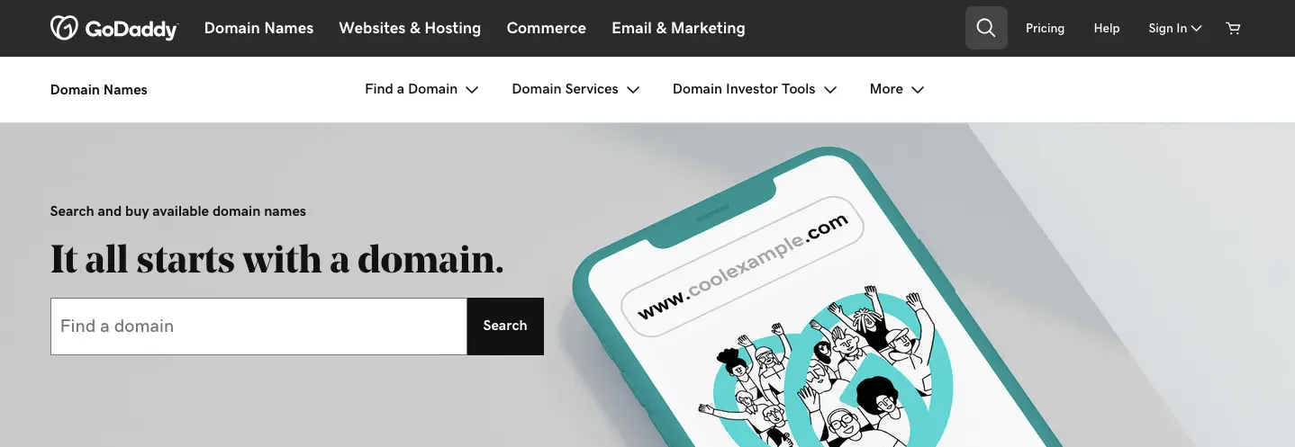 GoDaddy domain registration