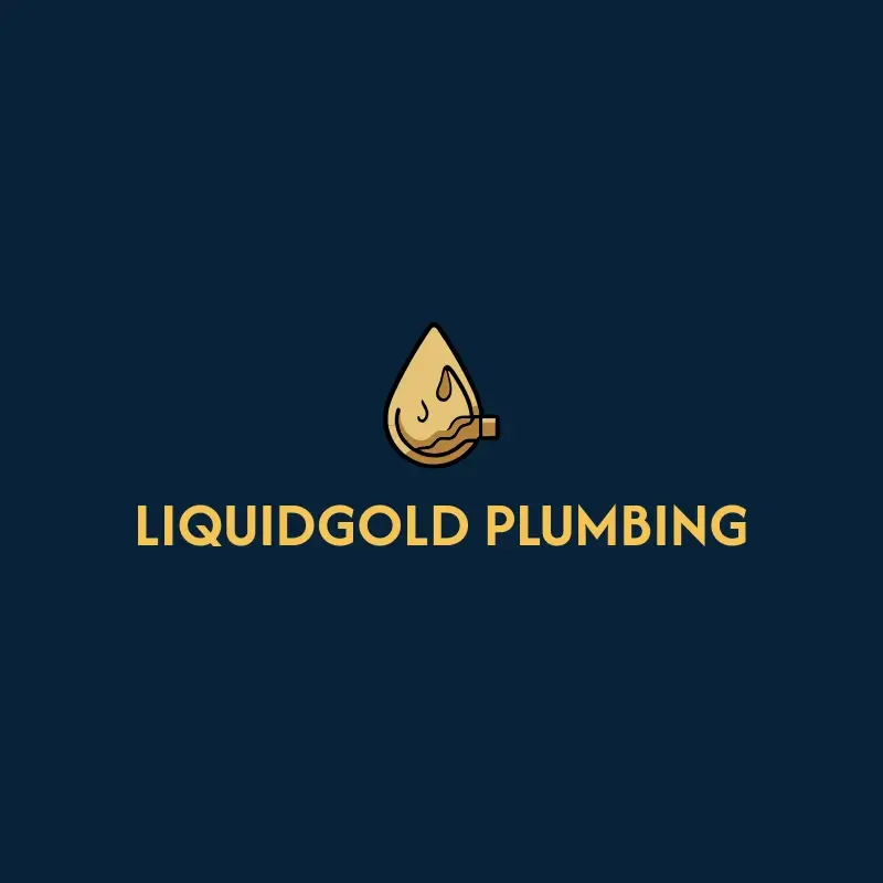 The plumbing name LiquidGold Plumbing as a branded logo with a color icon