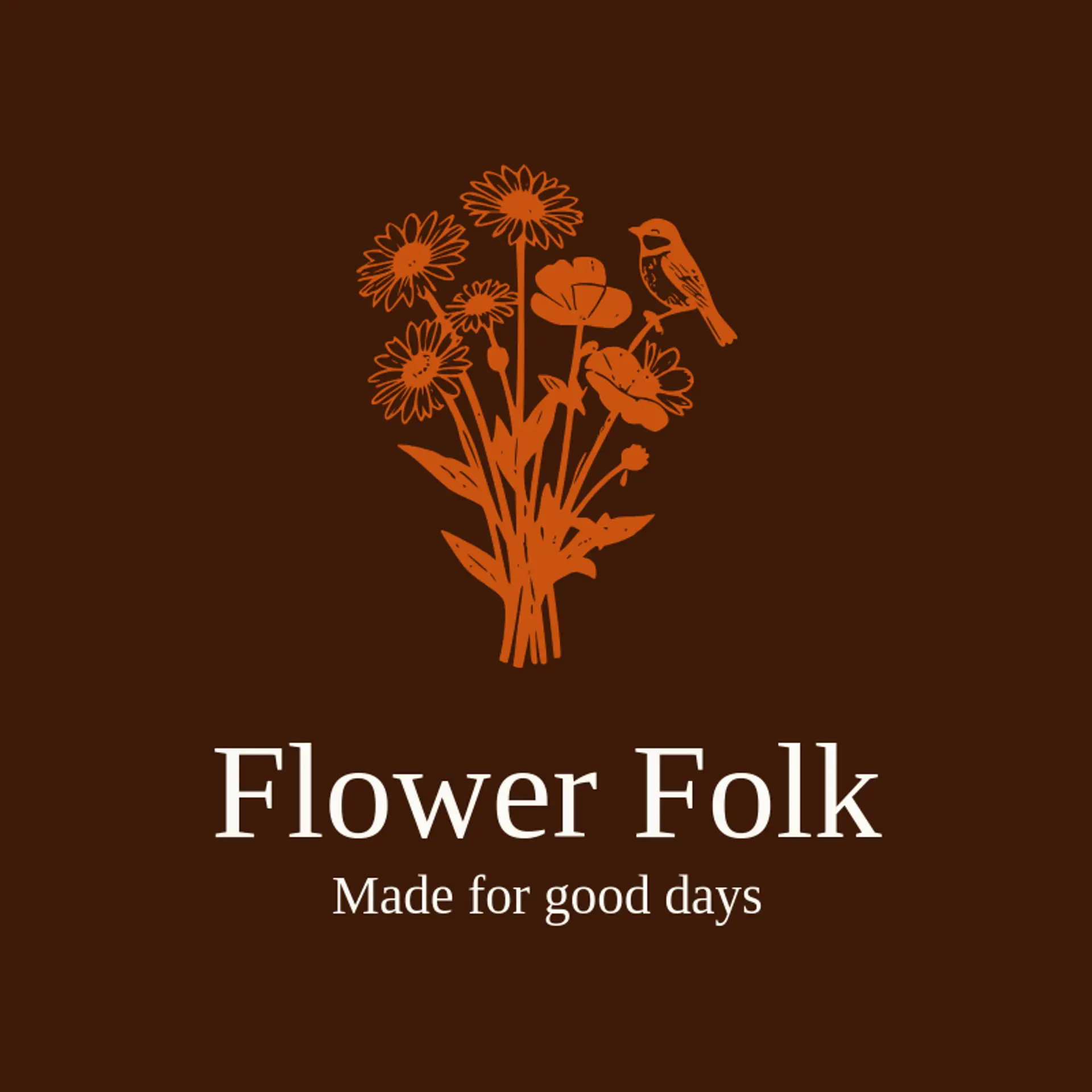 Flower Folk logo for hippie